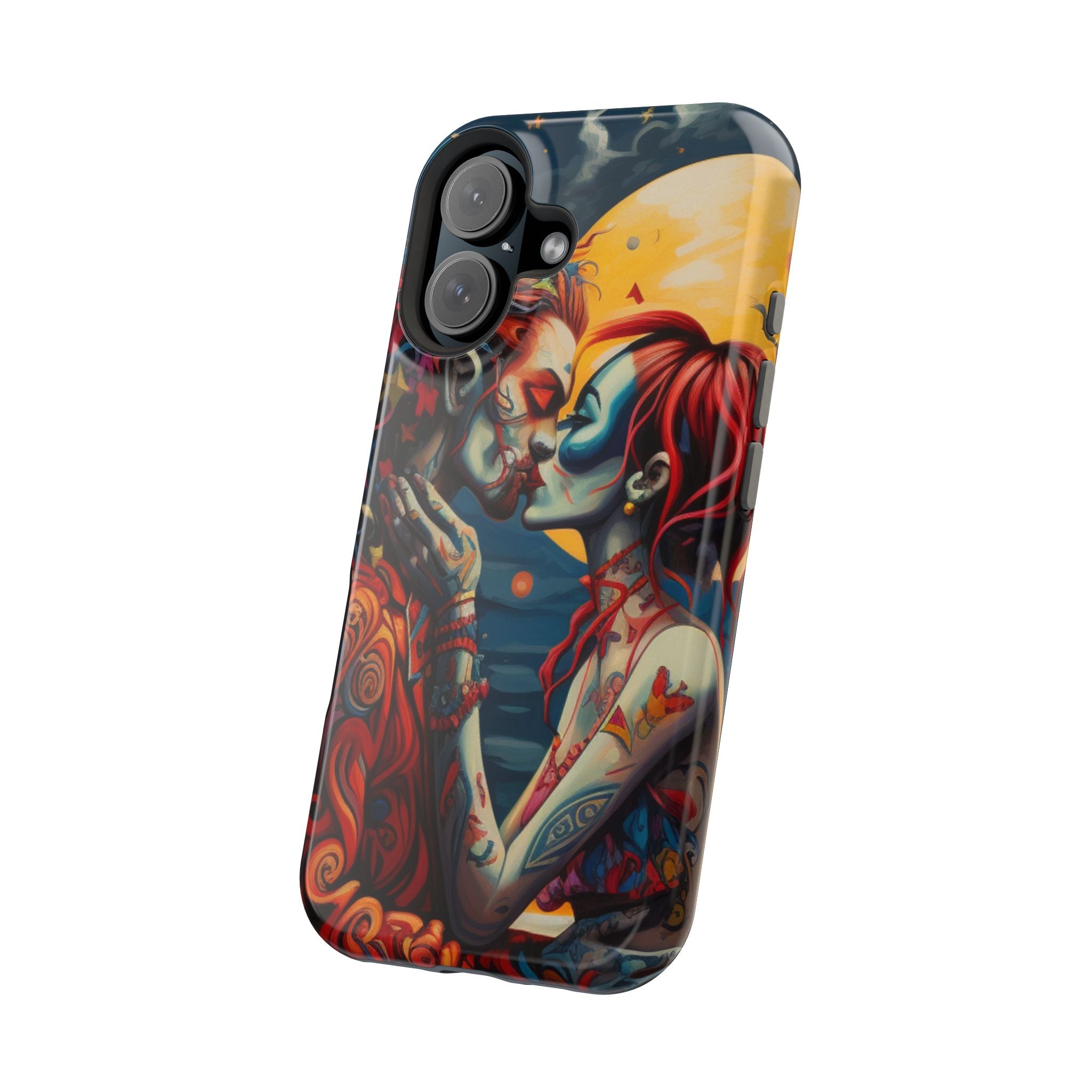 Day of the Dead Romantic Skull Couple Magnetic Impact-Resistant Phone Case for iPhone and Android