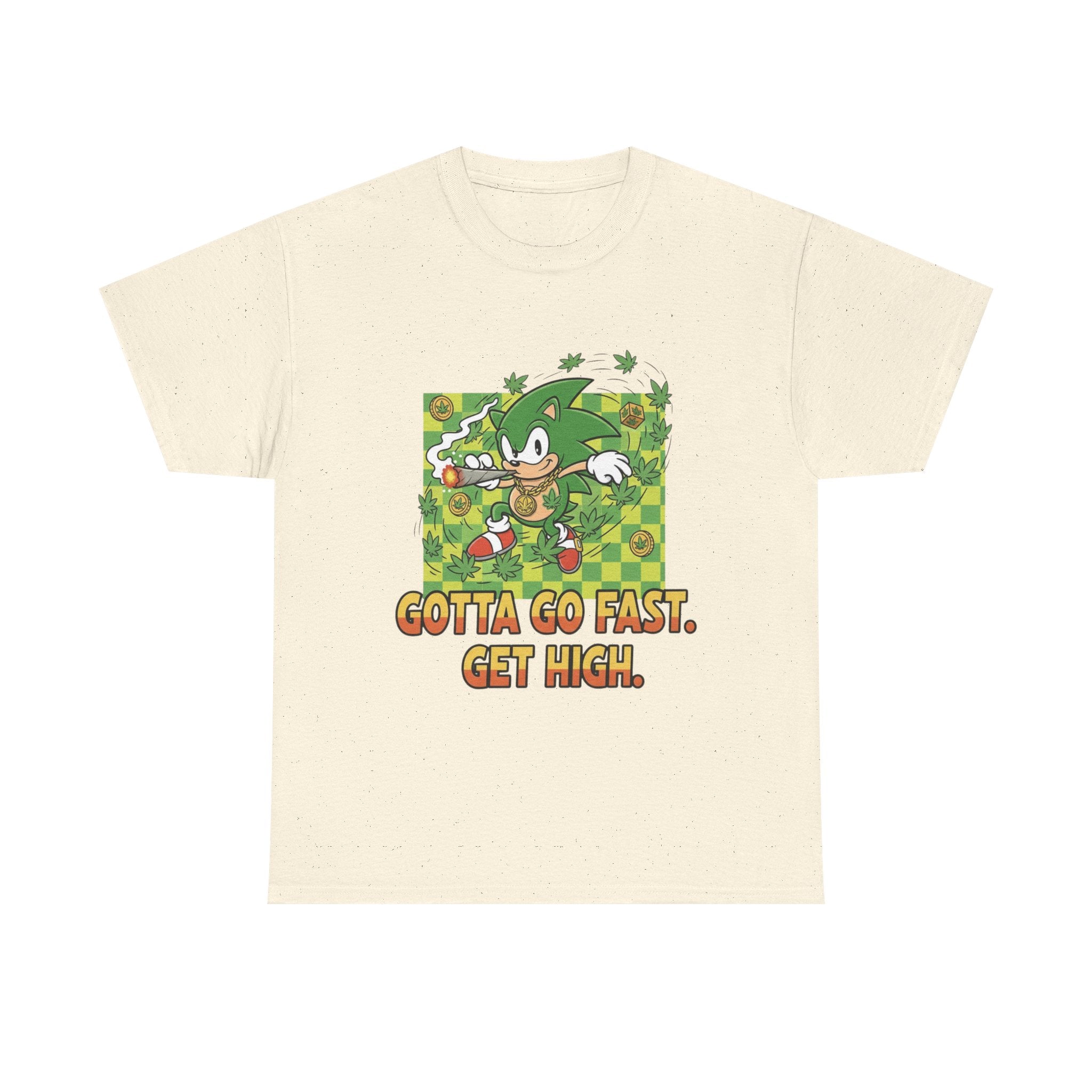 Chronic the Hedgehog Gotta Go Fast Get High Tee | Cartoon Hedgehog Stoner Graphic