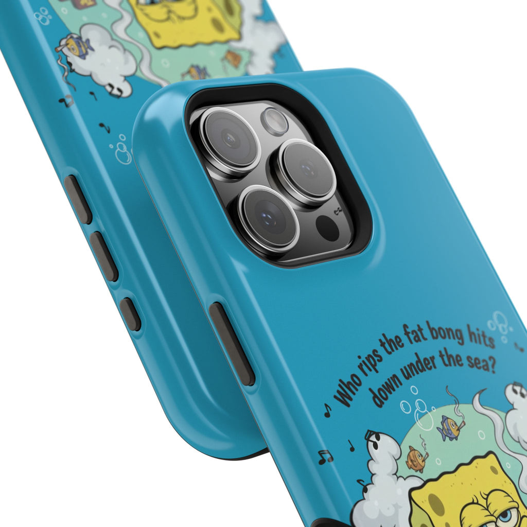 Cartoon Sponge Character with Surfboard & Beach Bong Art- Magnetic Impact-Resistant Phone Case for iPhone & Android