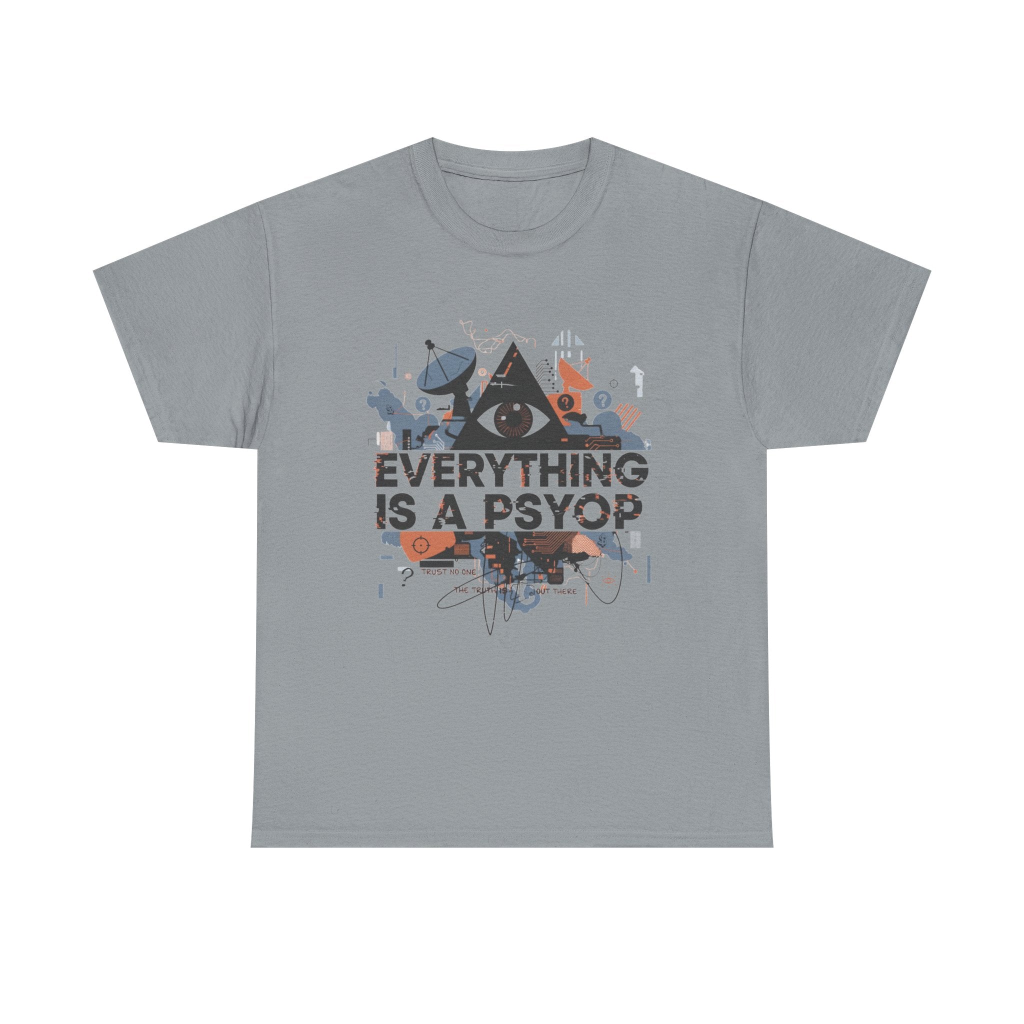 Everything Is a Psyop T-Shirt | Conspiracy Eye Graphic Tee, Abstract Collage