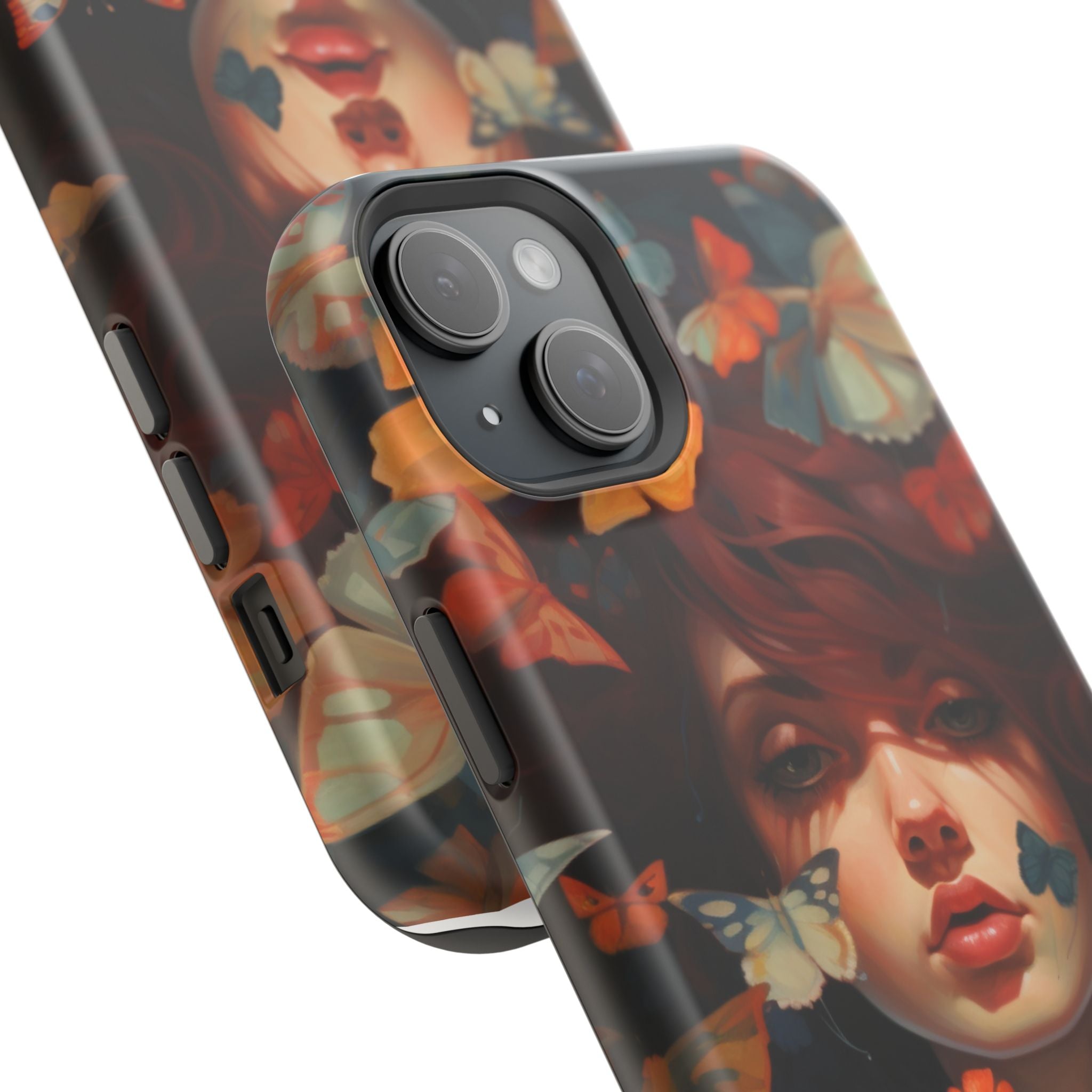Artistic Butterfly Portrait Phone Case for iPhone & Android — Magnetic Impact-Resistant
