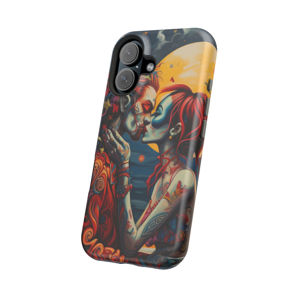 Day of the Dead Romantic Skull Couple Magnetic Impact-Resistant Phone Case for iPhone and Android