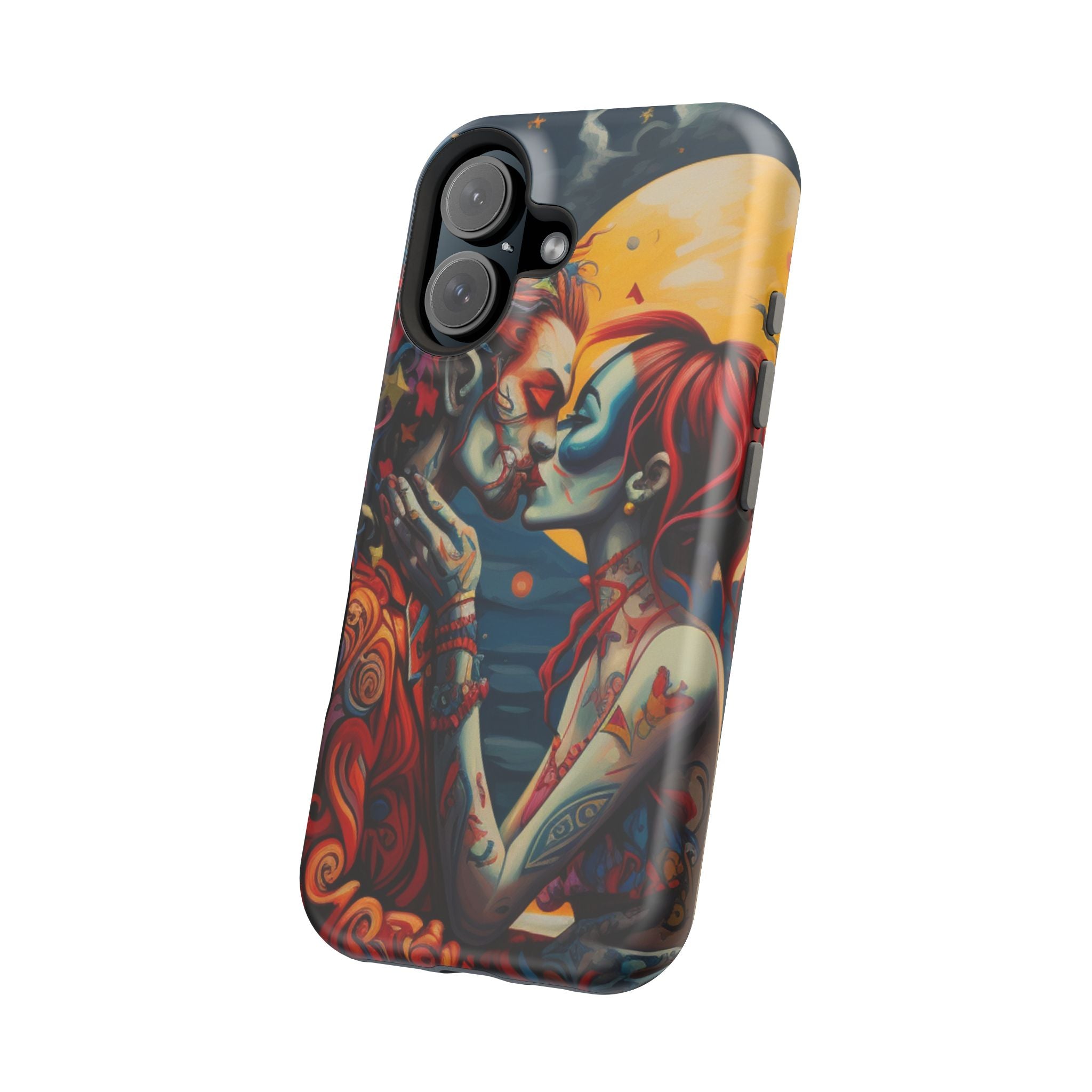 Day of the Dead Romantic Skull Couple Magnetic Impact-Resistant Phone Case for iPhone and Android