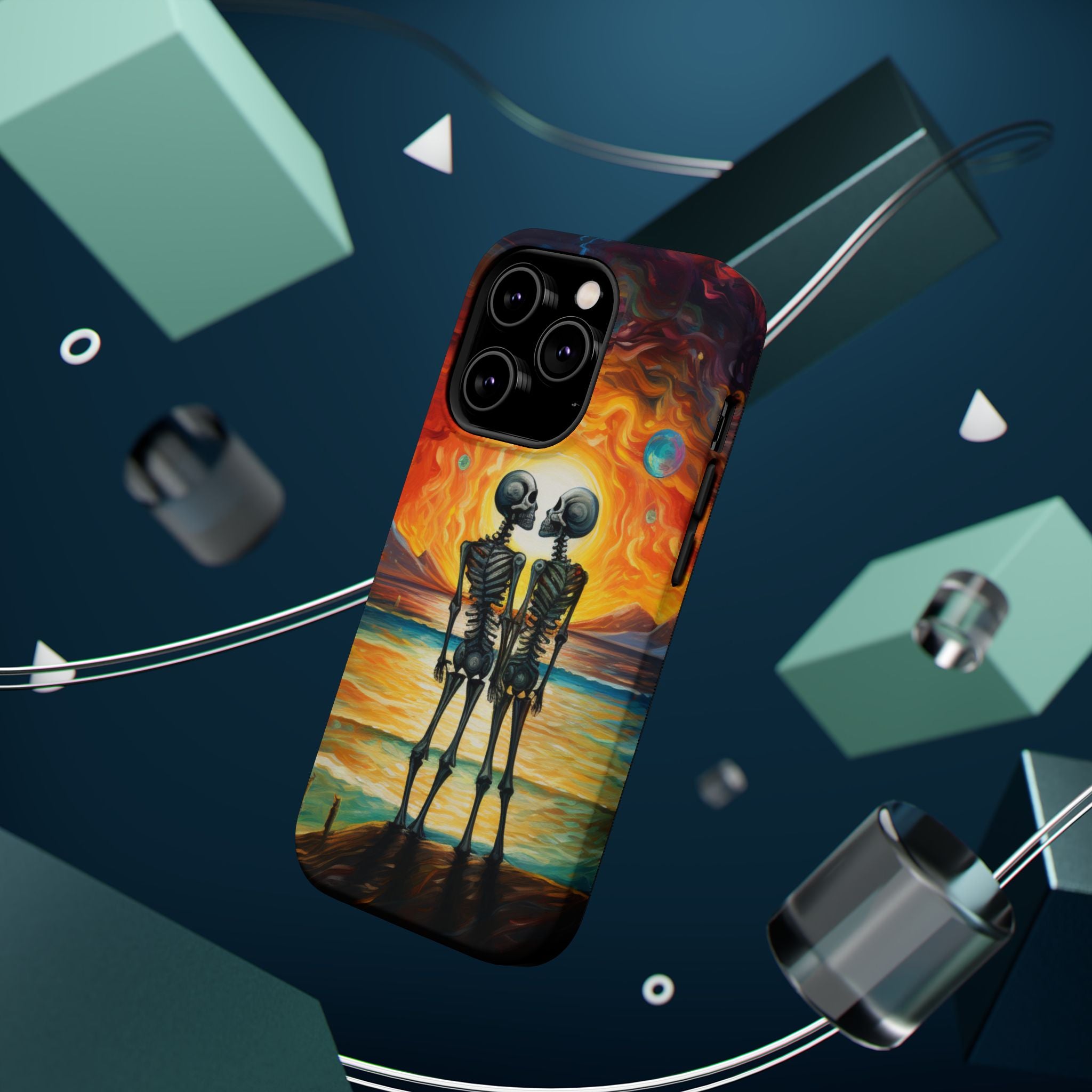 Skeleton Couple Sunset Phone Case | Magnetic Impact-Resistant Case