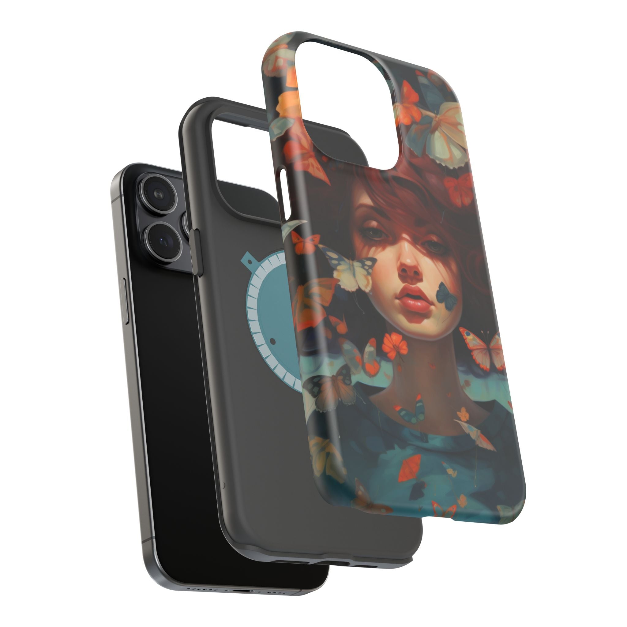 Artistic Butterfly Portrait Phone Case for iPhone & Android — Magnetic Impact-Resistant