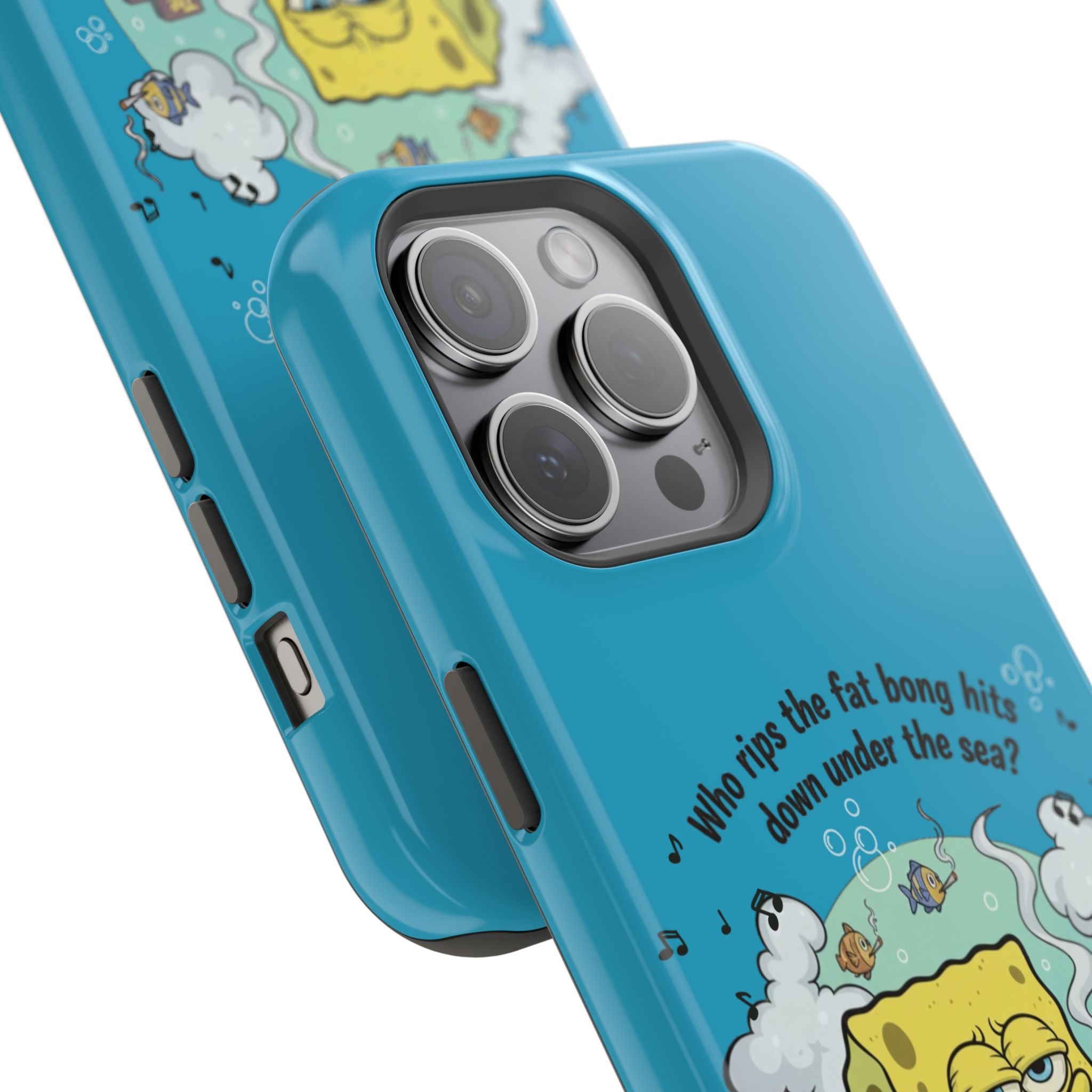 Cartoon Sponge Character with Surfboard & Beach Bong Art- Magnetic Impact-Resistant Phone Case for iPhone & Android