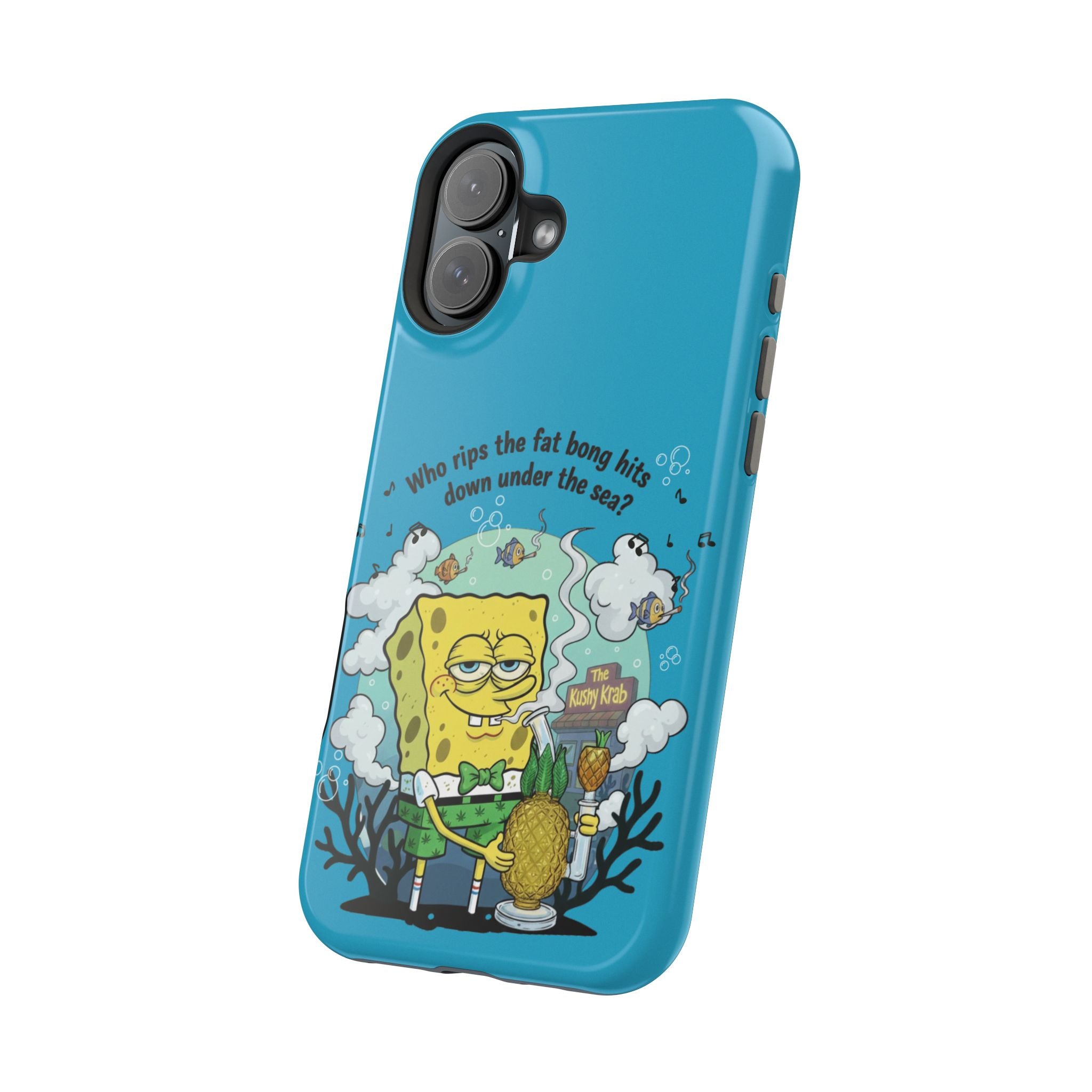 Cartoon Sponge Character with Surfboard & Beach Bong Art- Magnetic Impact-Resistant Phone Case for iPhone & Android