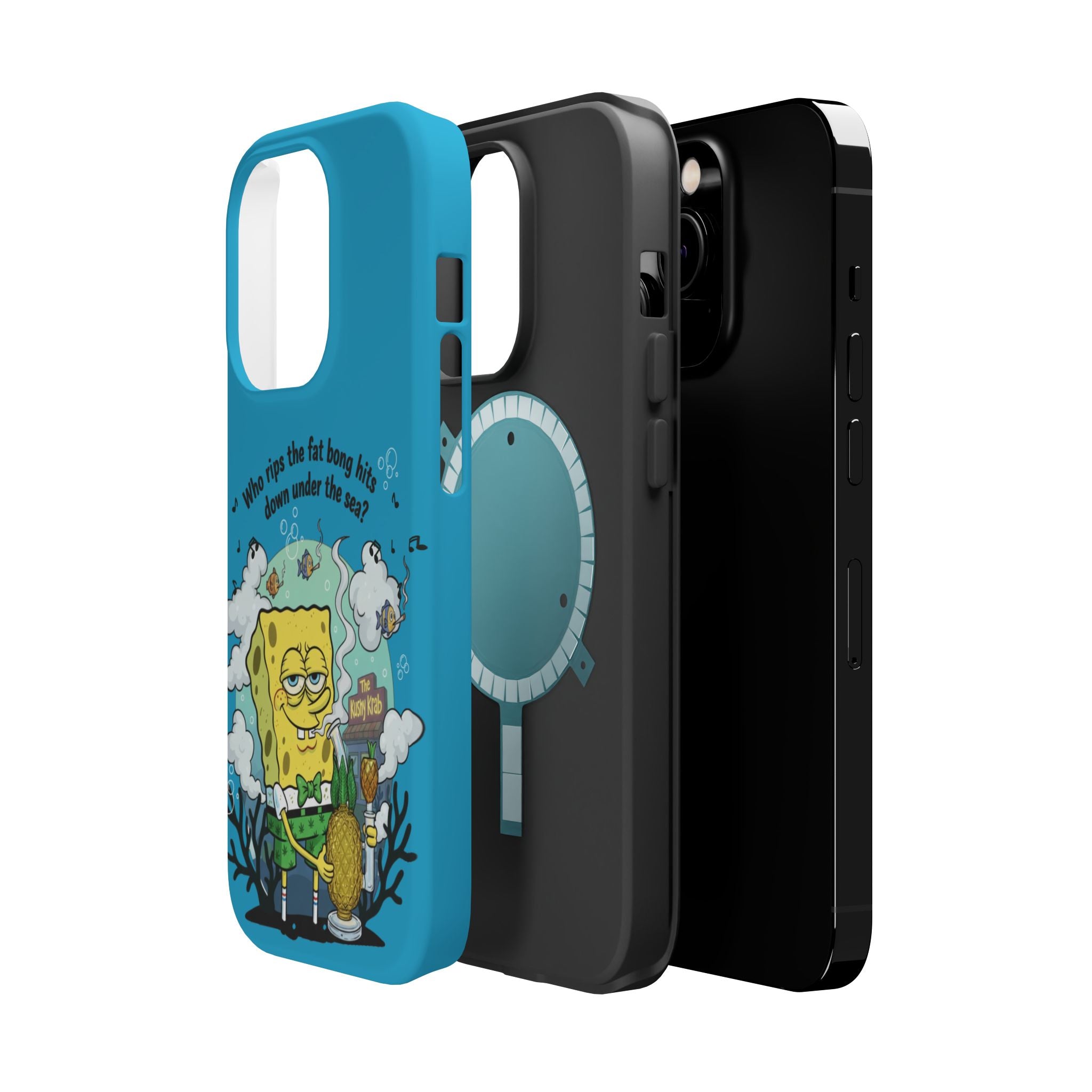 Cartoon Sponge Character with Surfboard & Beach Bong Art- Magnetic Impact-Resistant Phone Case for iPhone & Android
