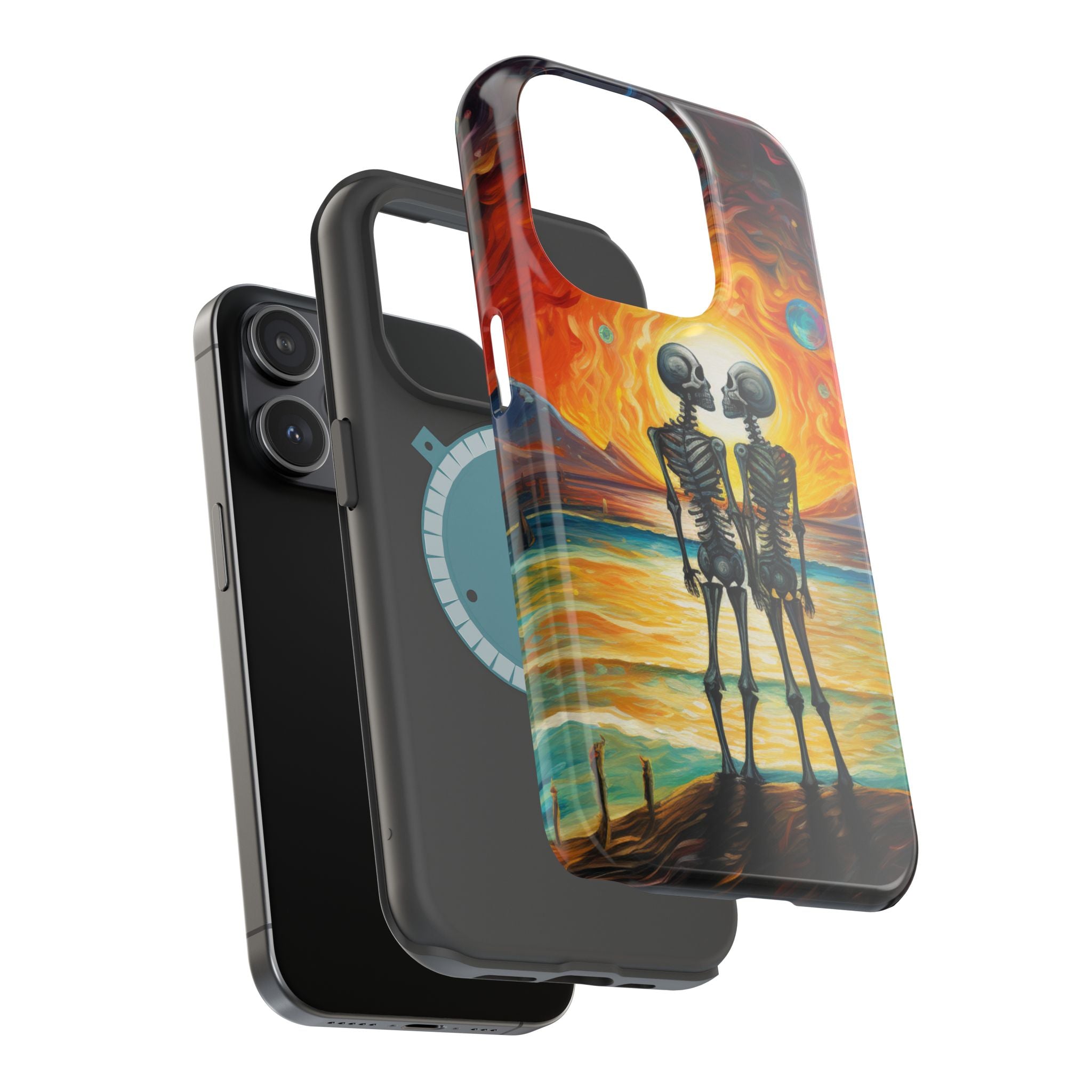 Skeleton Couple Sunset Phone Case | Magnetic Impact-Resistant Case