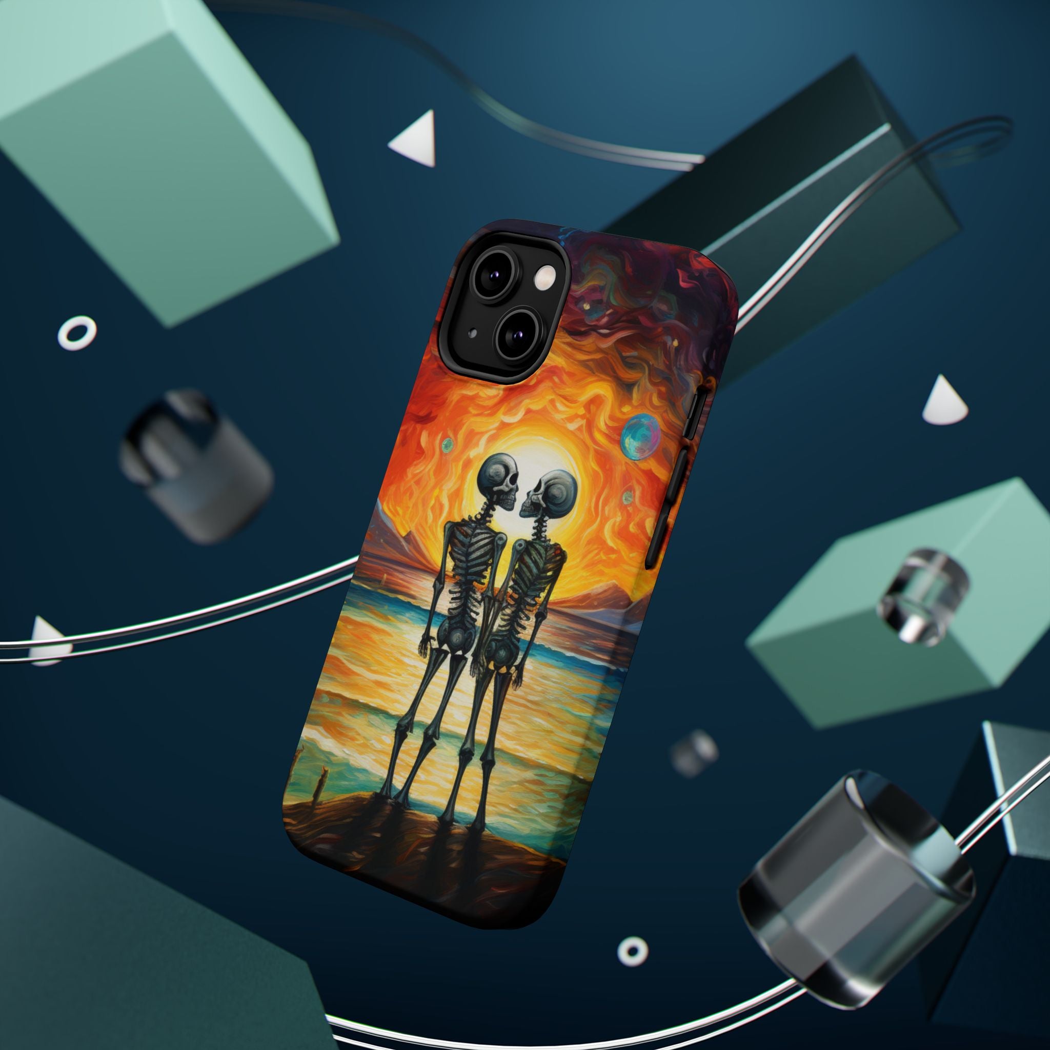 Skeleton Couple Sunset Phone Case | Magnetic Impact-Resistant Case