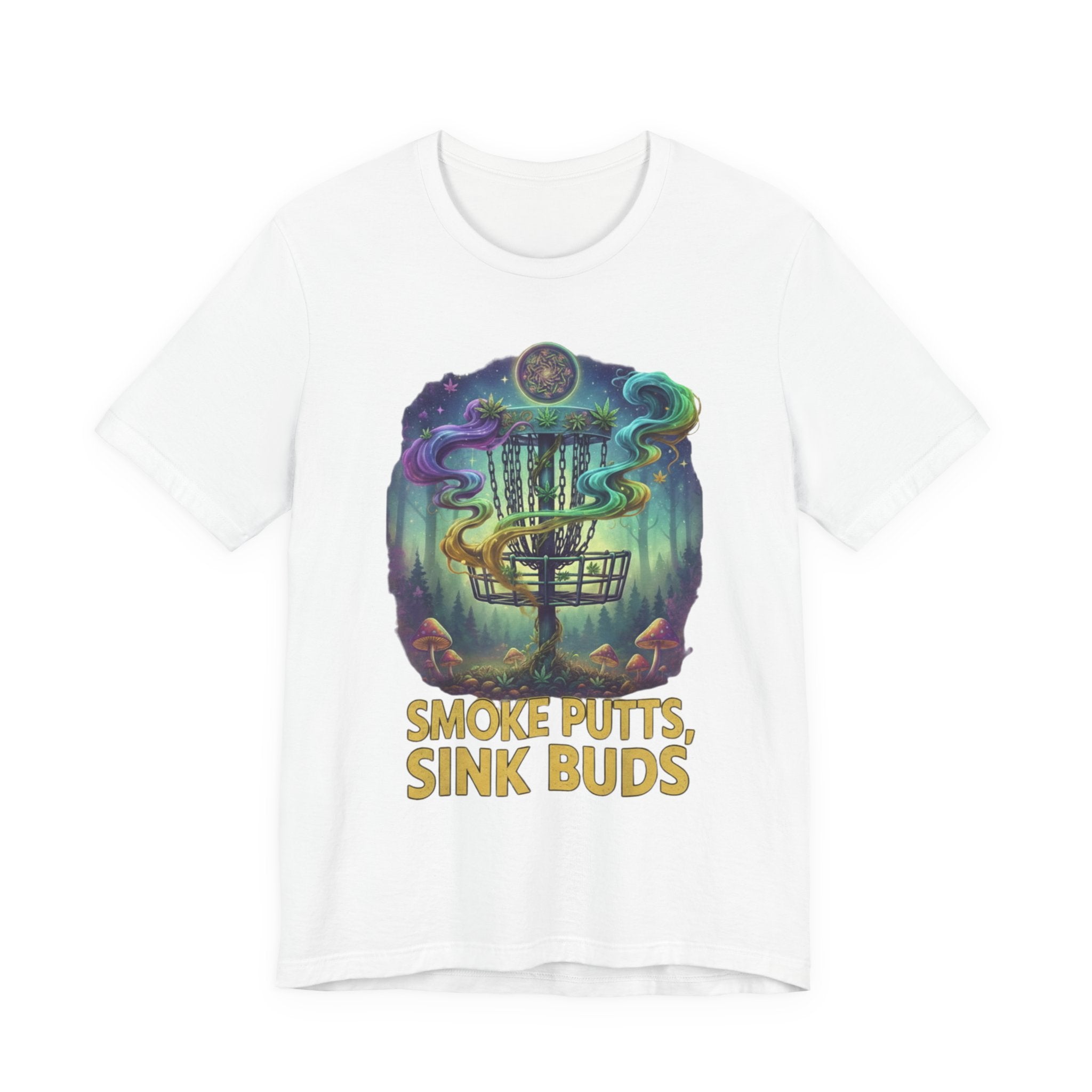 Smoke Putts Disc Golf T-Shirt, Stoner 420 Graphic Tee, Unisex Jersey Short Sleeve Tee for Smokers, , Gift for Stoners, Weed Frolph,