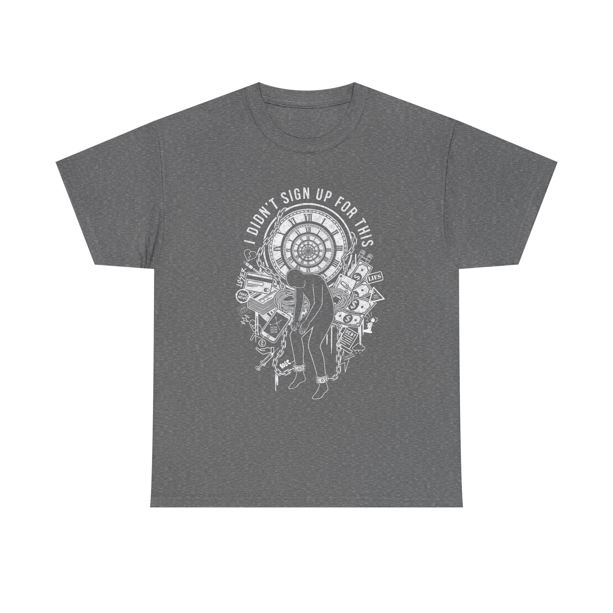 I Didnt Sign Up For This T Shirt Surreal Burnout Drowning Figure Existential Graphic Tee