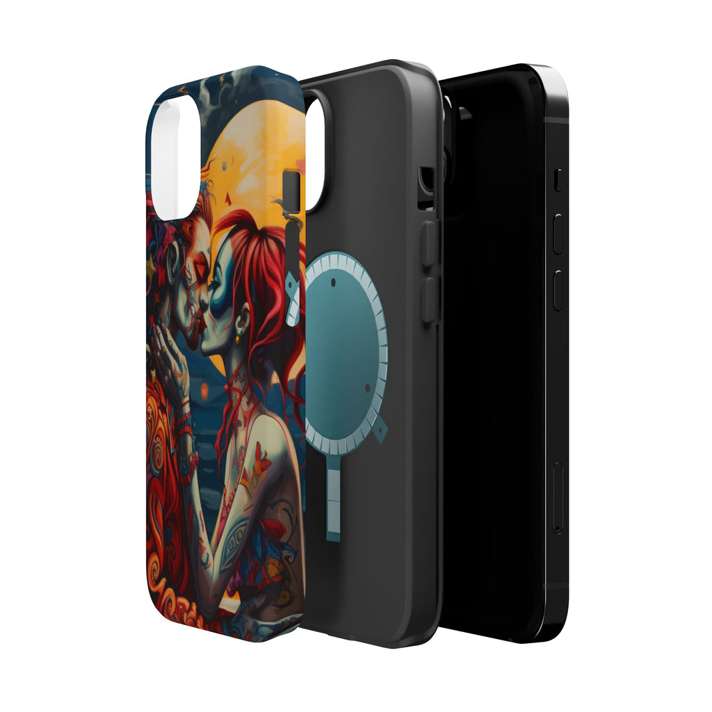 Day of the Dead Romantic Skull Couple Magnetic Impact-Resistant Phone Case for iPhone and Android