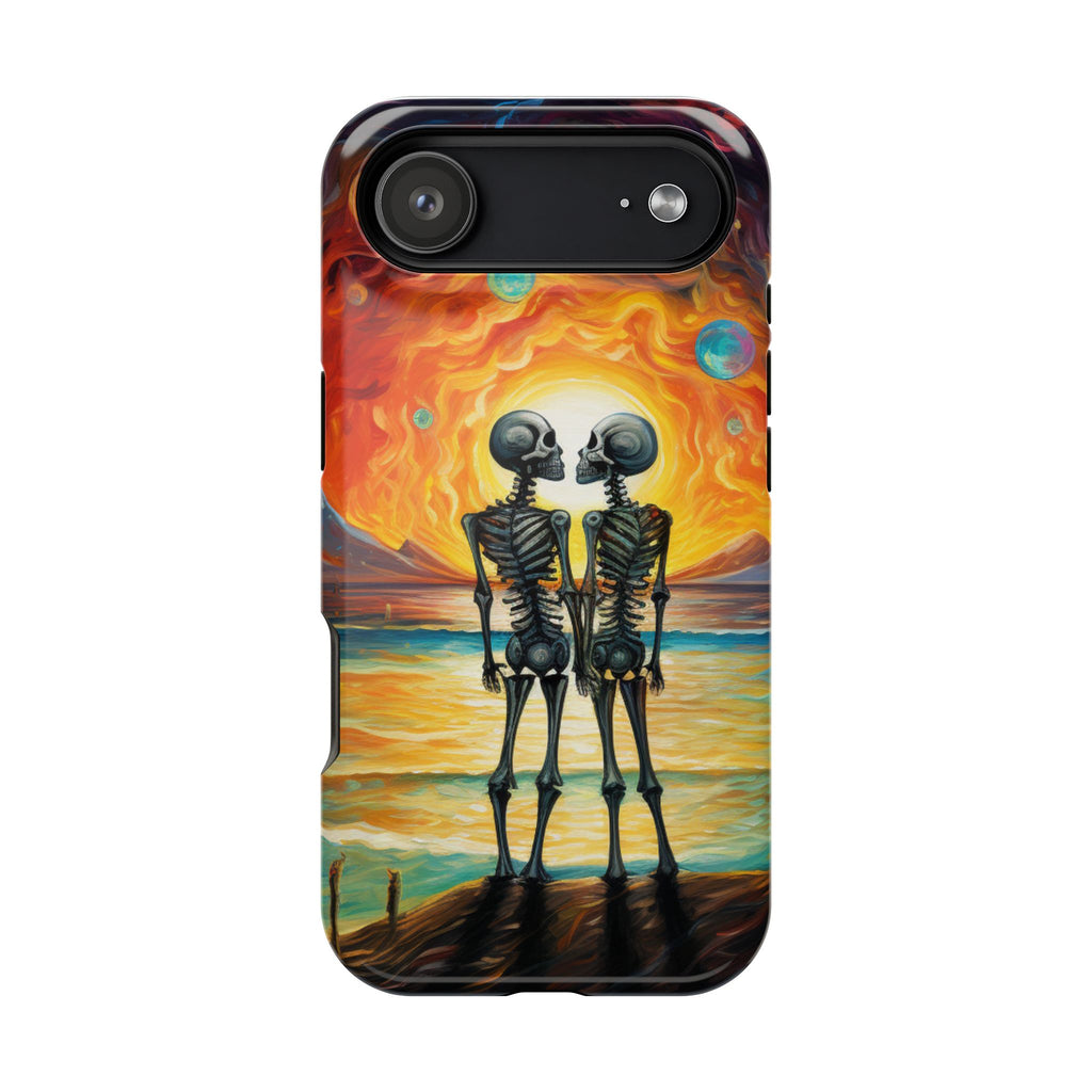 Skeleton Couple Sunset Phone Case | Magnetic Impact-Resistant Case