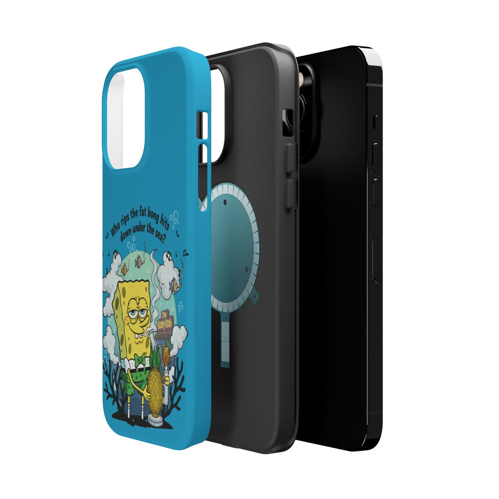 Cartoon Sponge Character with Surfboard & Beach Bong Art- Magnetic Impact-Resistant Phone Case for iPhone & Android