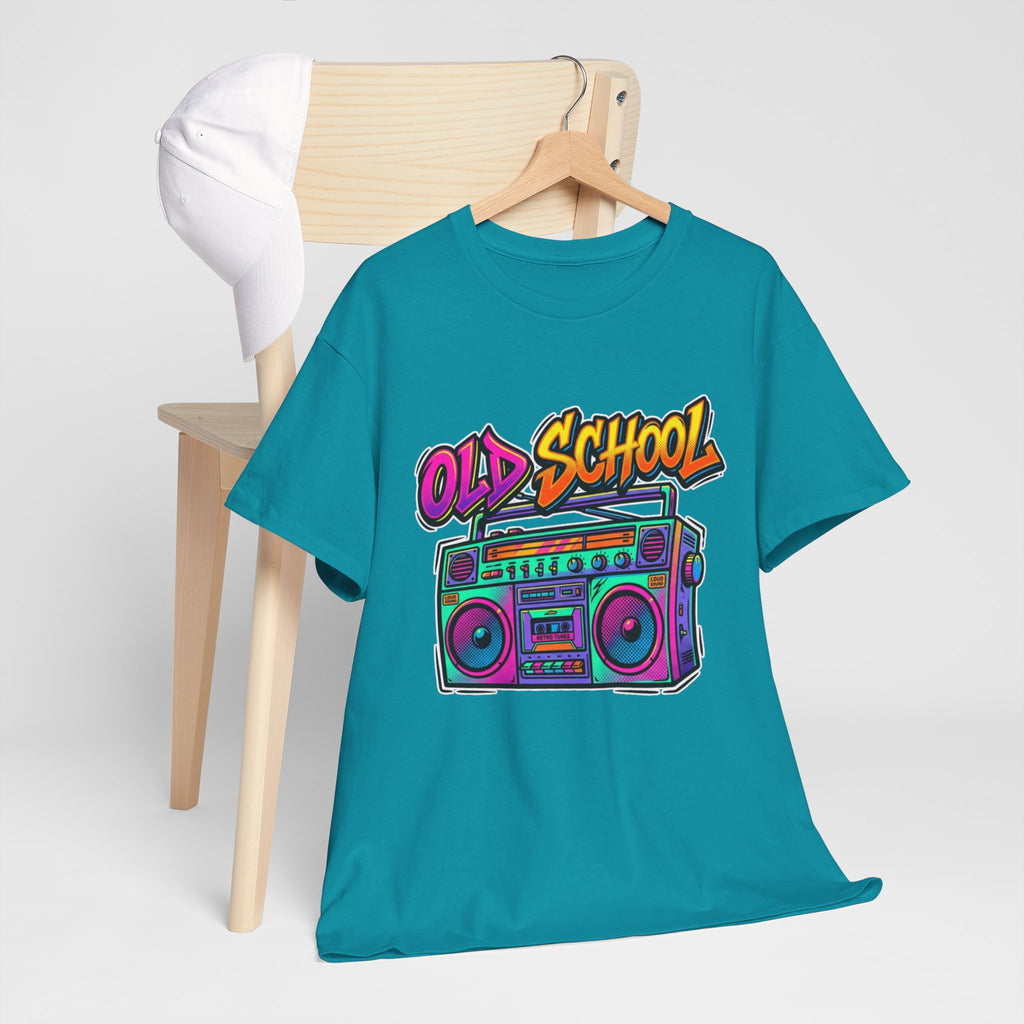 Old School Boombox Tee — Retro 80s Vintage Radio Graphic T-Shirt