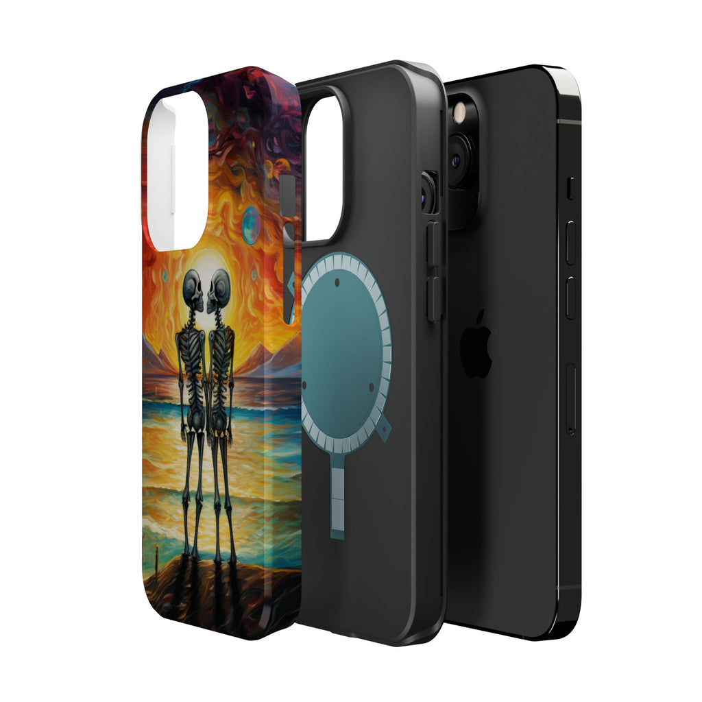 Skeleton Couple Sunset Phone Case | Magnetic Impact-Resistant Case