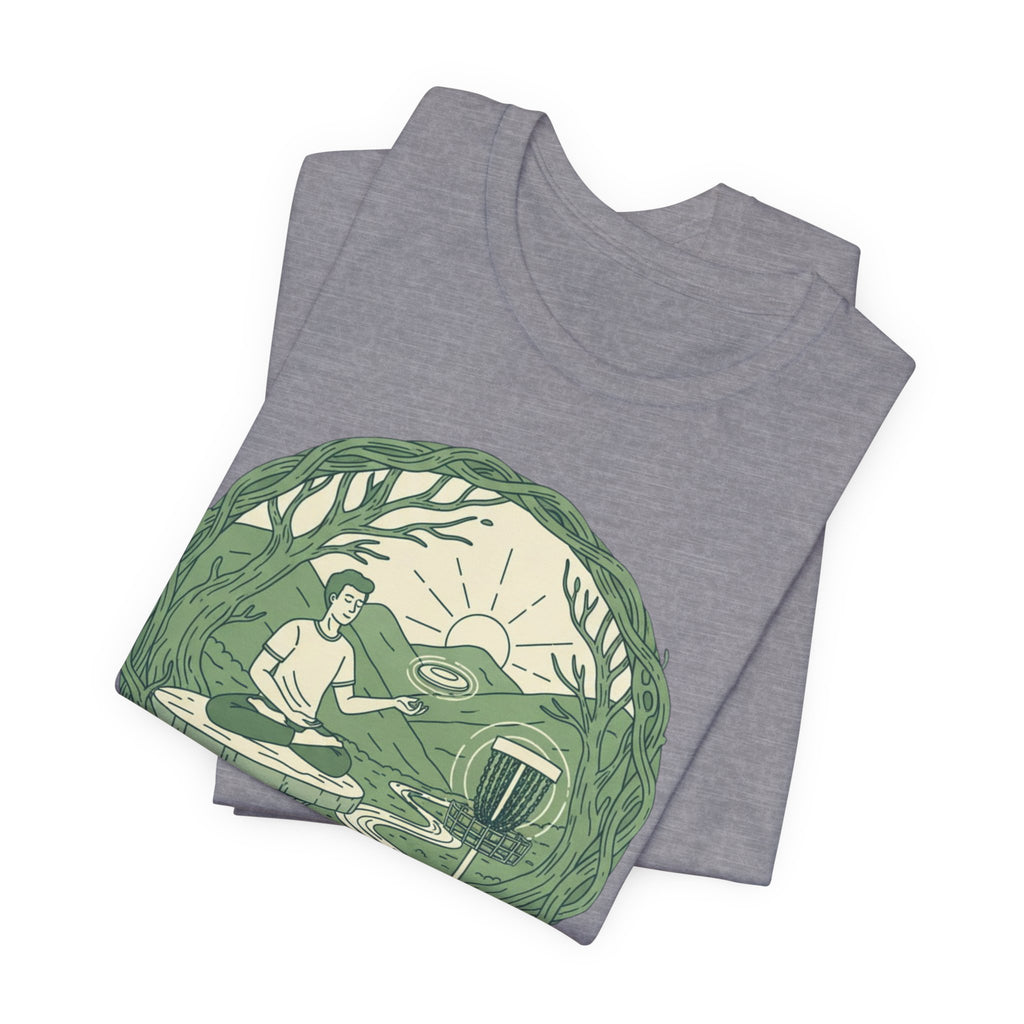 Zen Disc Golf Unisex Tee, Relaxed Fit T-Shirt for Nature Lovers, Gift for Mindfulness Practitioners, Bohemian Vibes, Stoner vibes