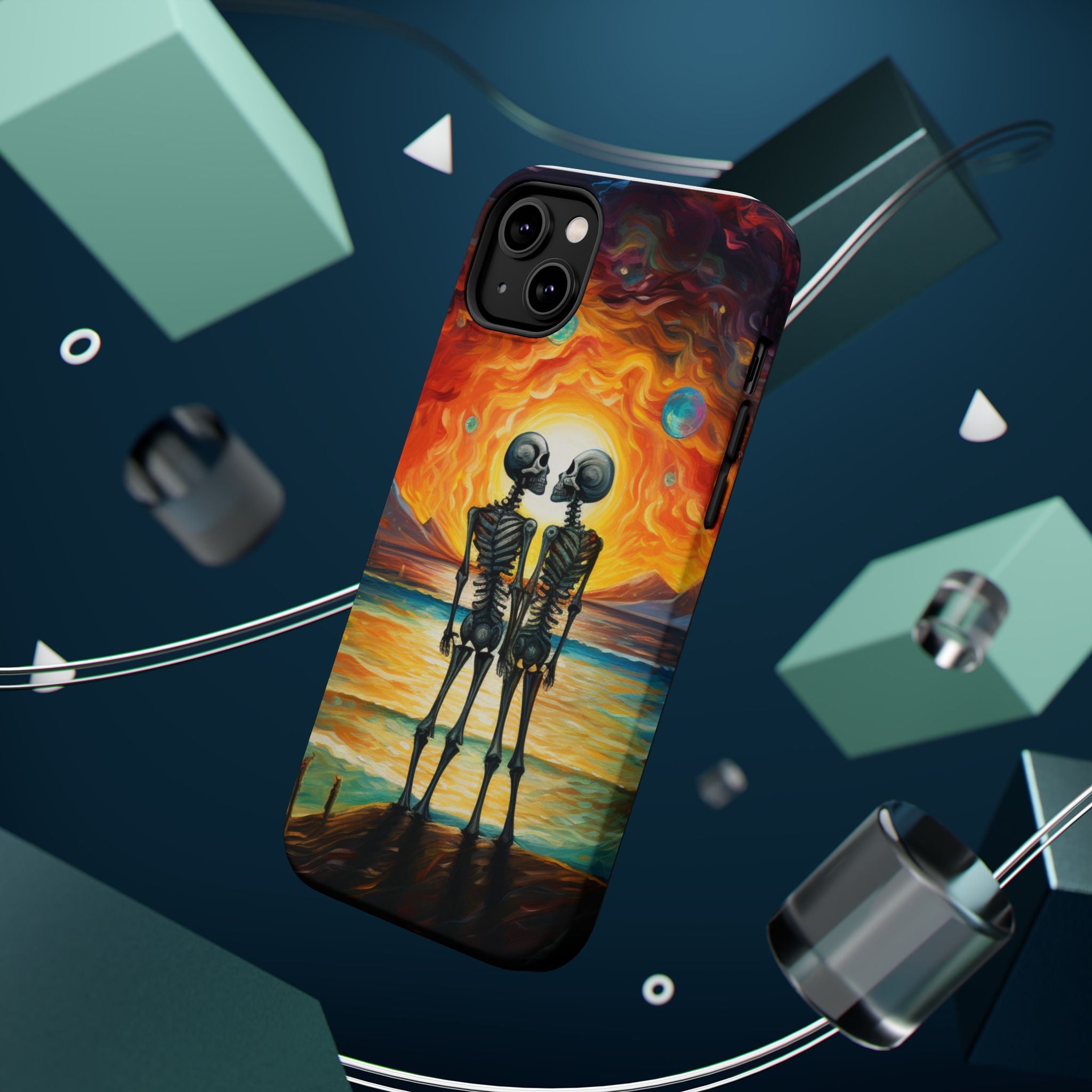 Skeleton Couple Sunset Phone Case | Magnetic Impact-Resistant Case