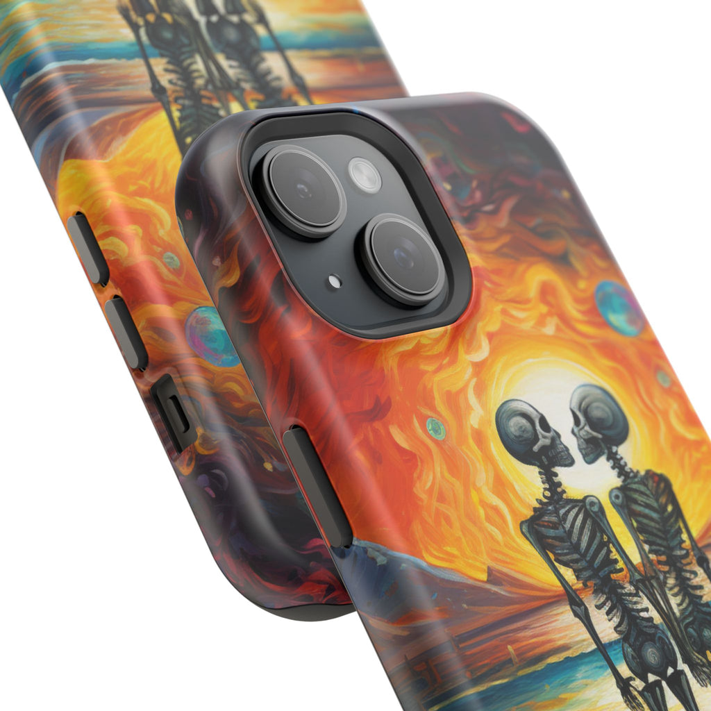 Skeleton Couple Sunset Phone Case | Magnetic Impact-Resistant Case