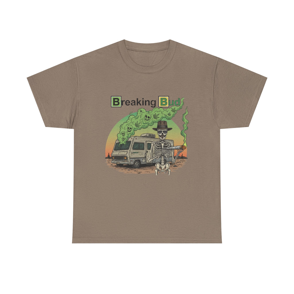 Breaking Buds Stoner Unisex Heavy Cotton Tee, Unique Casual Shirt, Perfect Gift for Fans, Festival Wear, Halloween Theme, 420