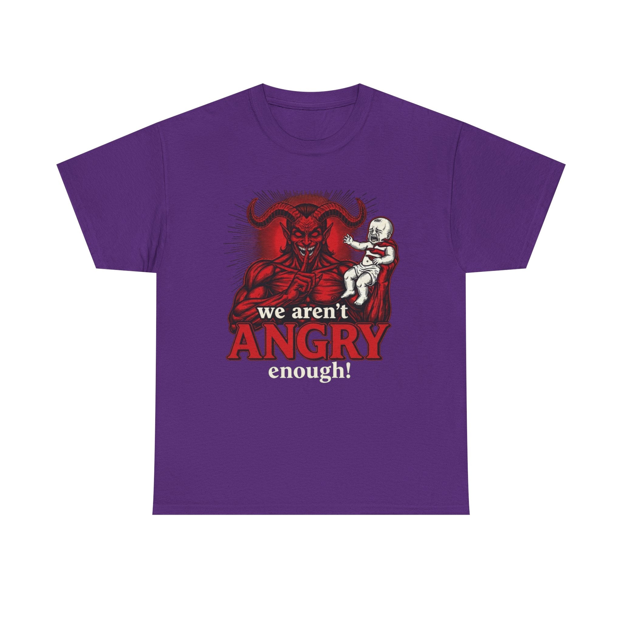 We Aren't Angry Enough Demon Illustration T-Shirt | Horror Graphic Tee, Epstein Files