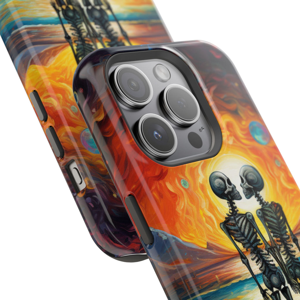 Skeleton Couple Sunset Phone Case | Magnetic Impact-Resistant Case