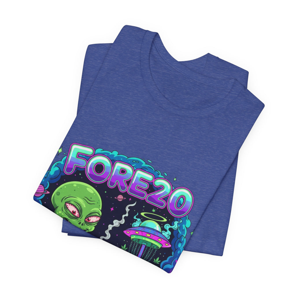 Stoner Alien Disc Golf Tee, UFO T-Shirt, Fun Casual Wear, Gift for Space Lovers, Sci-Fi Fan Apparel, Dunny 420 Frolph Shirt