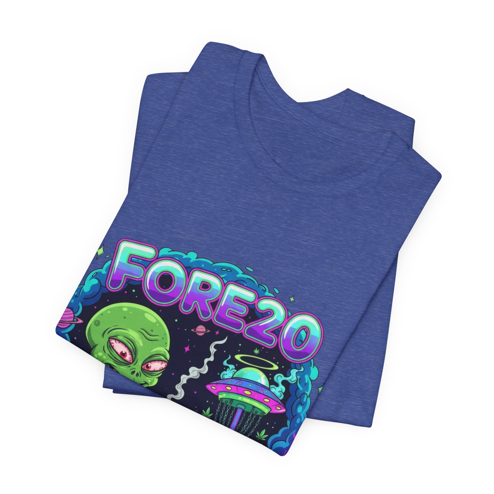 Stoner Alien Disc Golf Tee, UFO T-Shirt, Fun Casual Wear, Gift for Space Lovers, Sci-Fi Fan Apparel, Dunny 420 Frolph Shirt