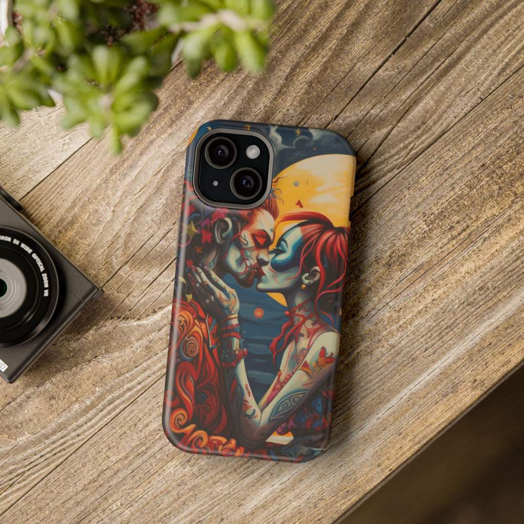 Day of the Dead Romantic Skull Couple Magnetic Impact-Resistant Phone Case for iPhone and Android