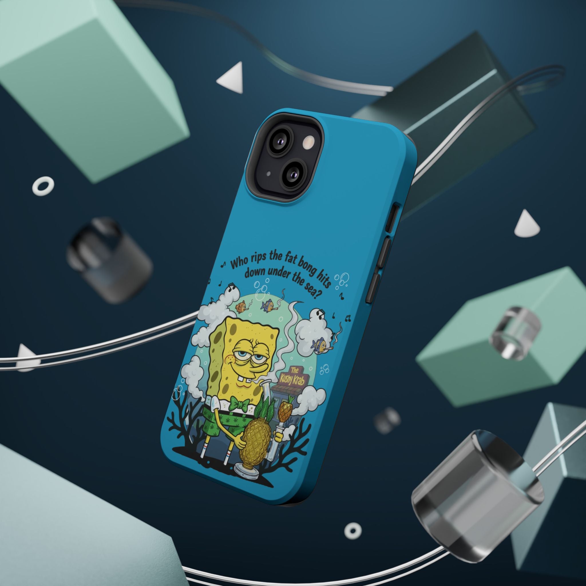 Cartoon Sponge Character with Surfboard & Beach Bong Art- Magnetic Impact-Resistant Phone Case for iPhone & Android