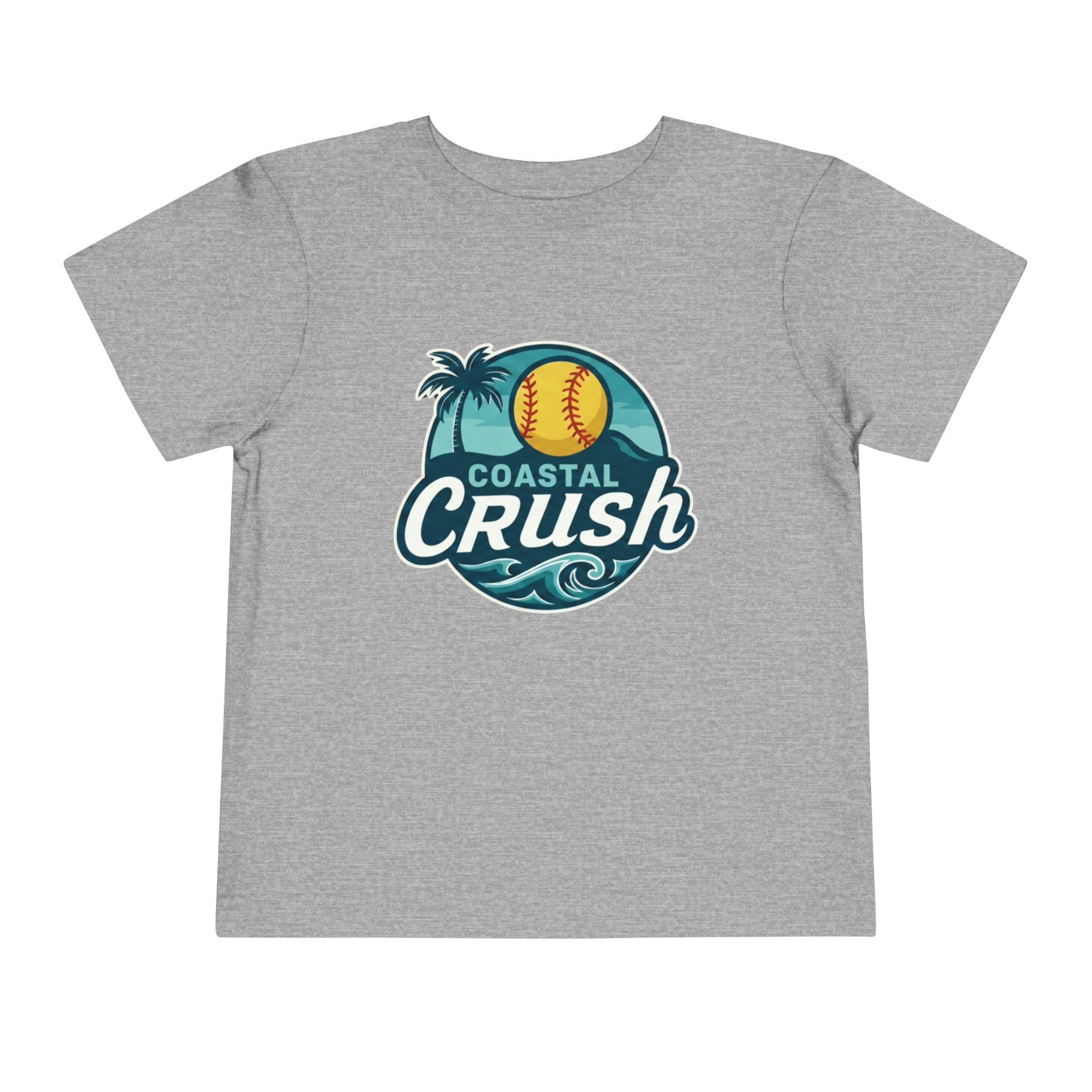 Toddler- Coastal Crush Baseball Logo Toddler Tee | Beach Palm Wave Name Number