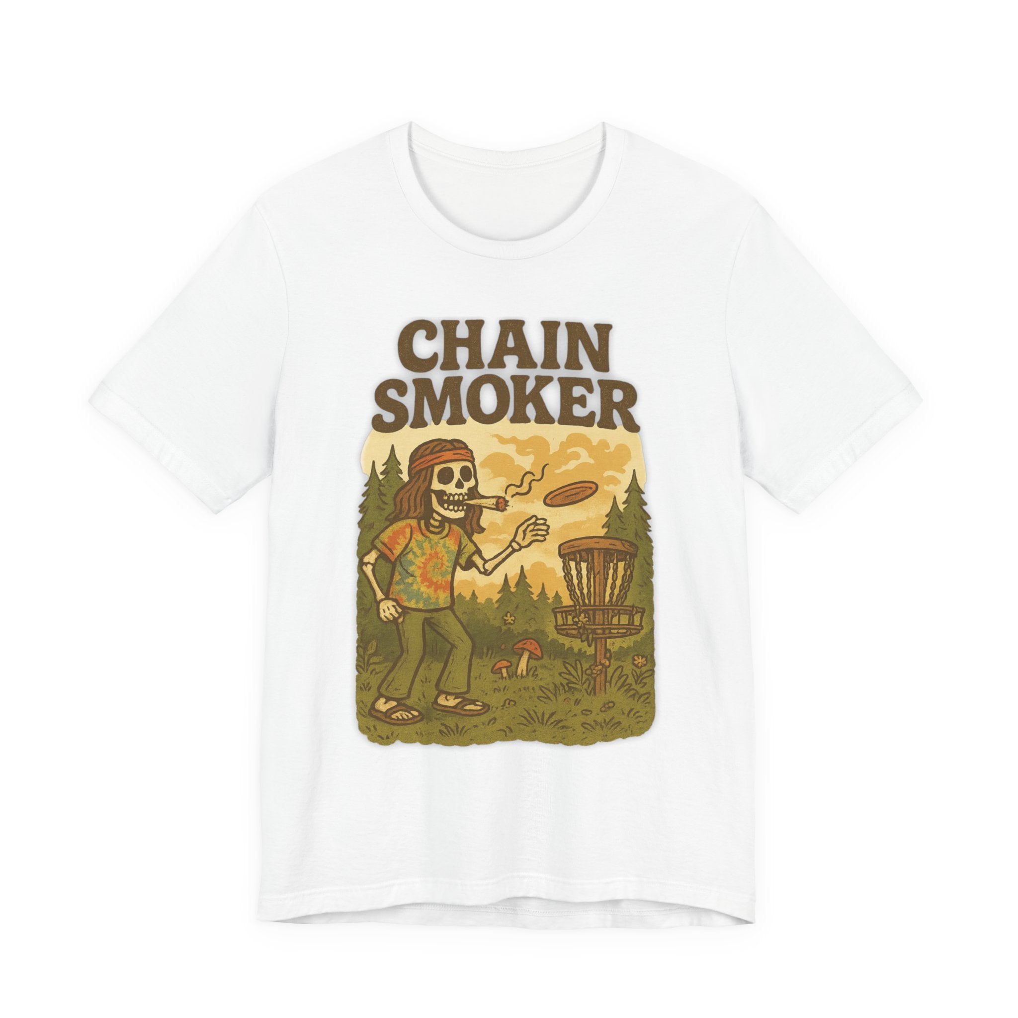 Chain Smoker Graphic Tee, Funny Tee, Short Sleeve Shirt, Outdoor stoner Apparel, Gift for Smokers, Summer Vibes, Disc golf, Frolph 420 weed