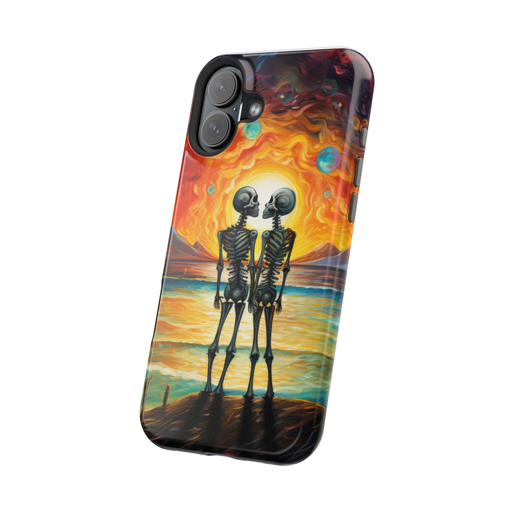 Skeleton Couple Sunset Phone Case | Magnetic Impact-Resistant Case