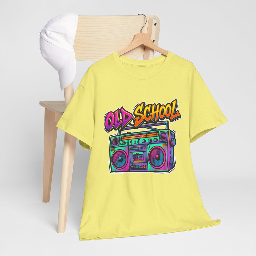 Old School Boombox Tee — Retro 80s Vintage Radio Graphic T-Shirt
