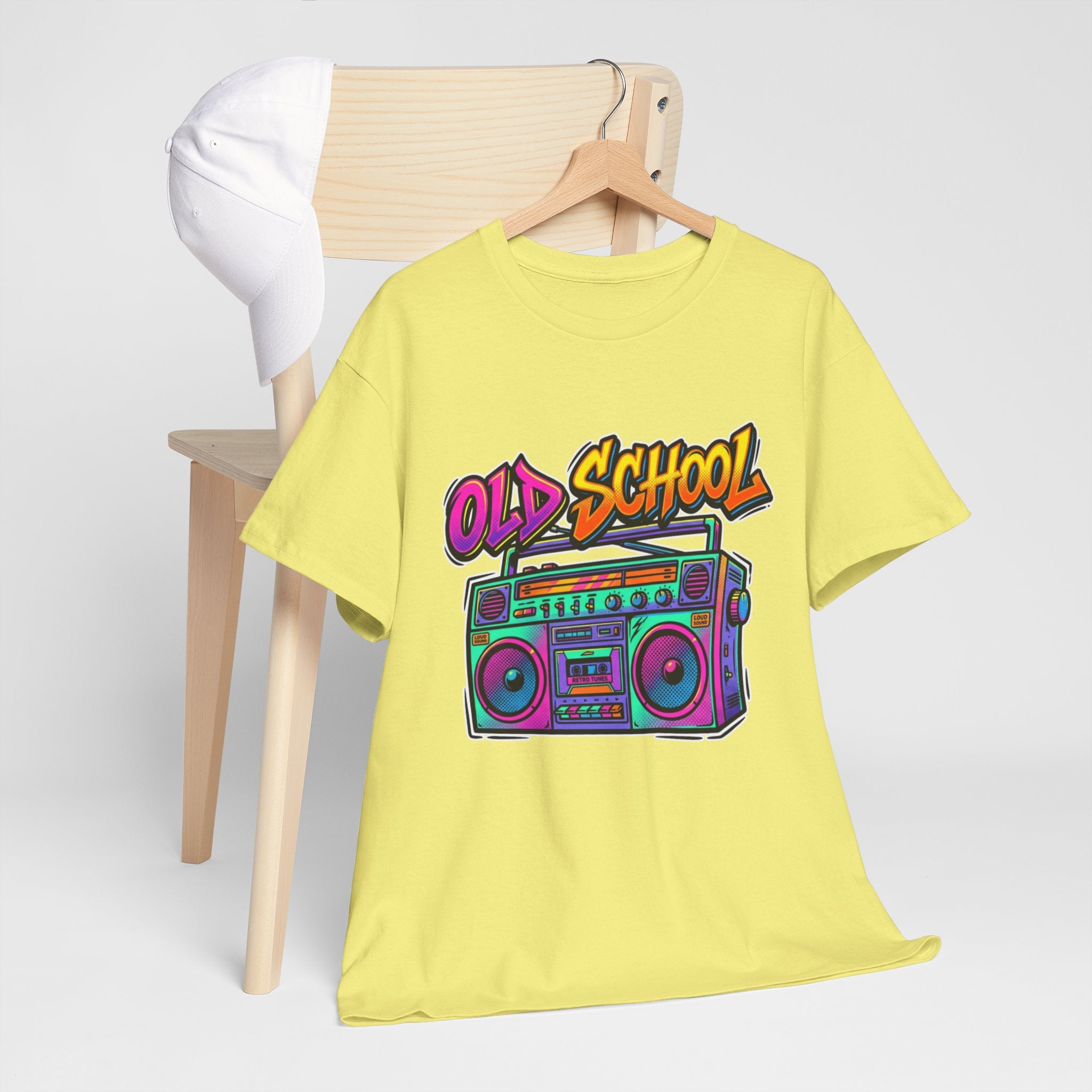 Old School Boombox Tee — Retro 80s Vintage Radio Graphic T-Shirt