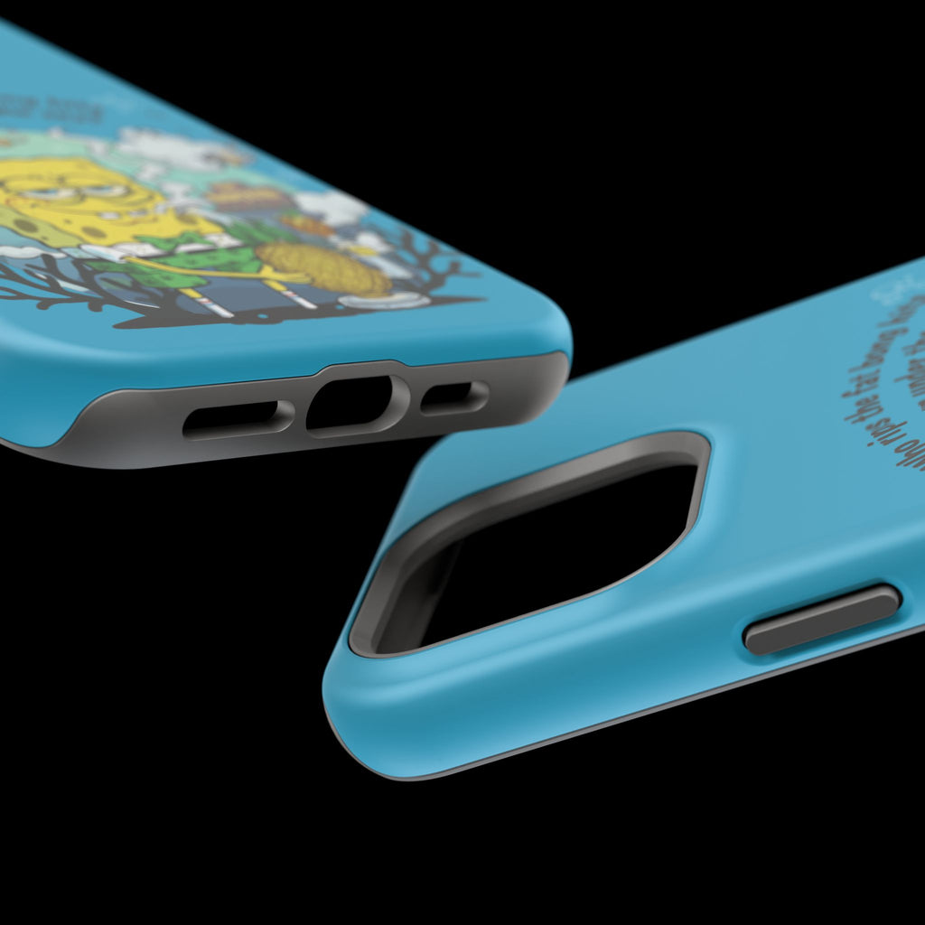 Cartoon Sponge Character with Surfboard & Beach Bong Art- Magnetic Impact-Resistant Phone Case for iPhone & Android