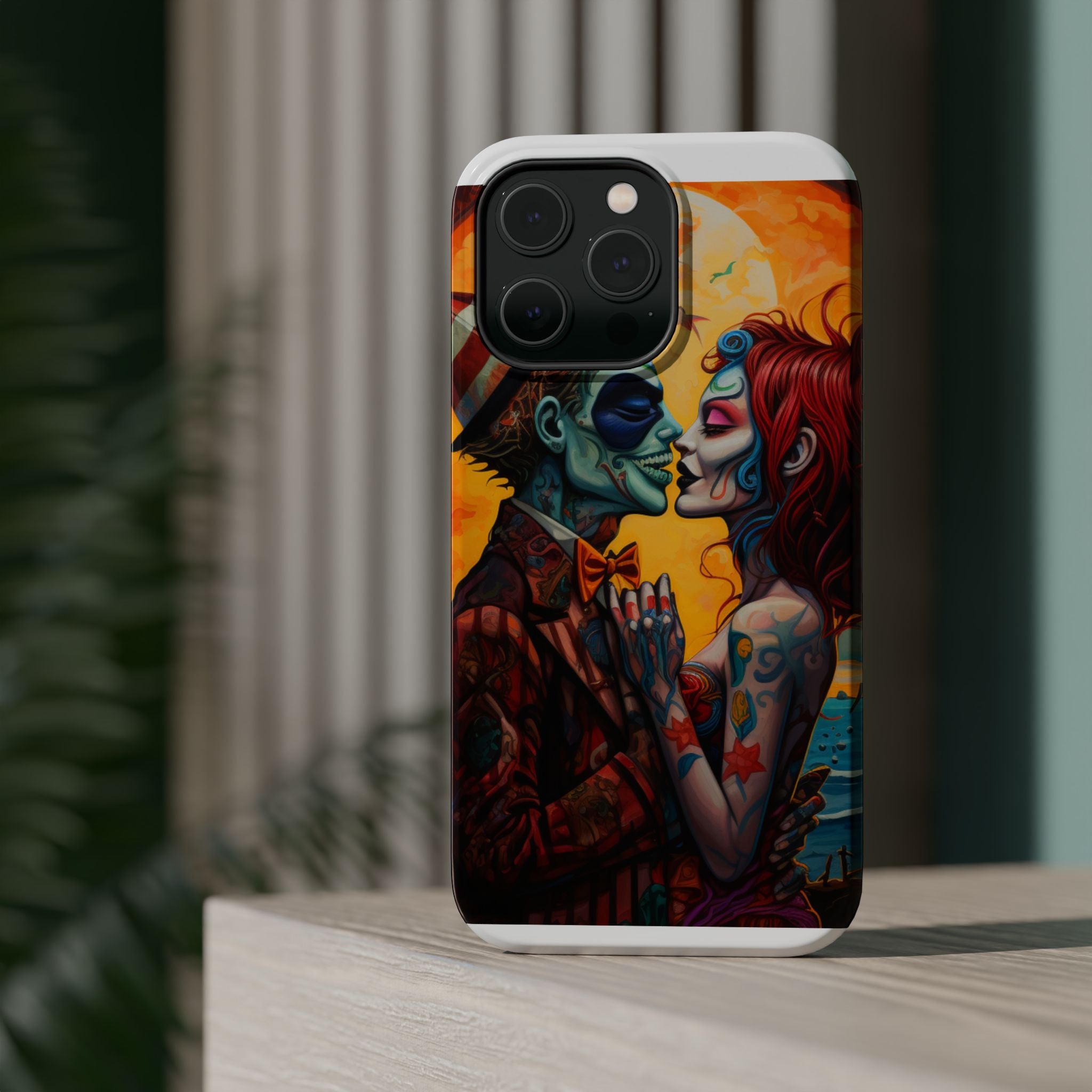 Magnetic Phone Cases - Spooky Lovers Art, Halloween Gifts, Unique Phone Covers, Artistic Phone Accessories, Colorful iPhone Cases