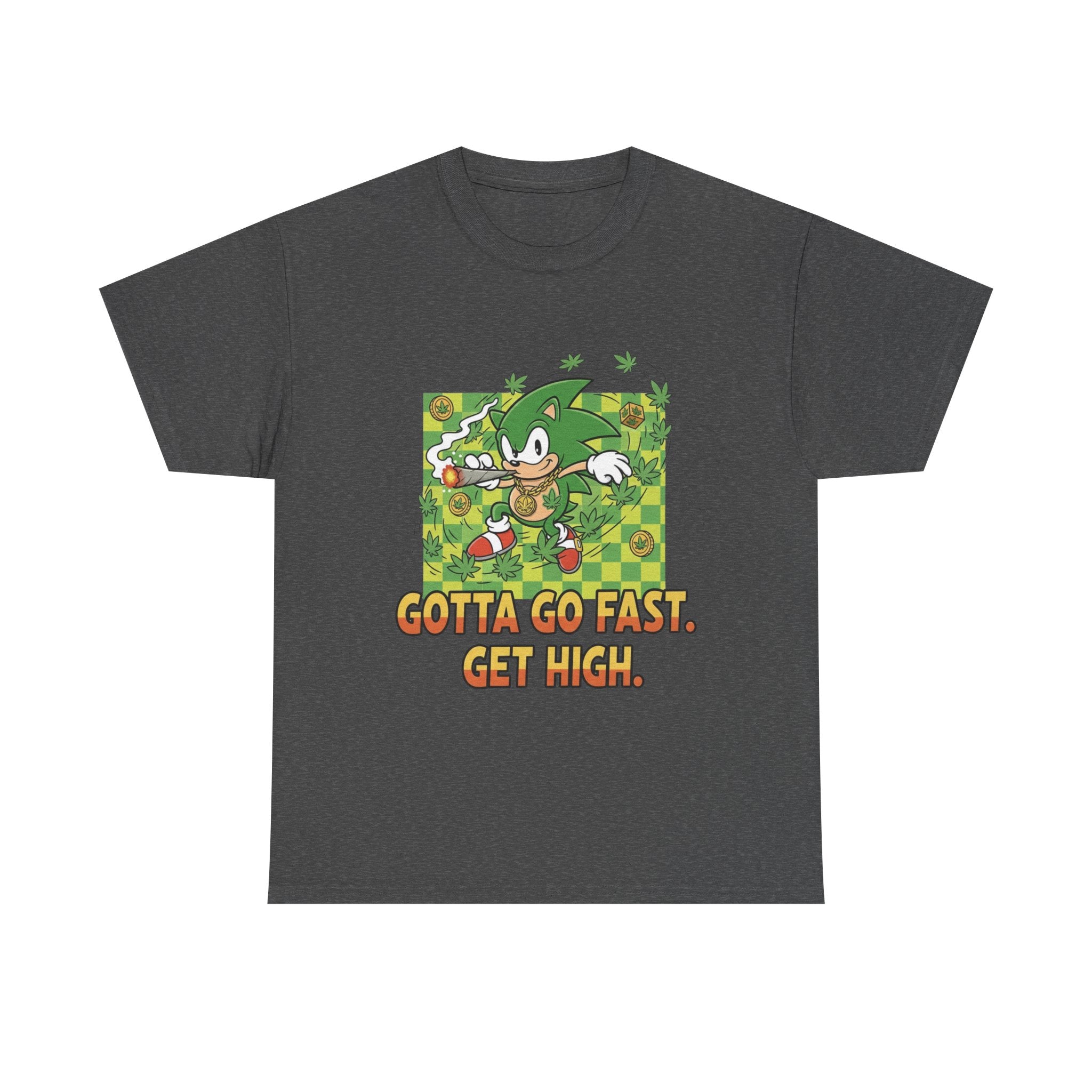 Chronic the Hedgehog Gotta Go Fast Get High Tee | Cartoon Hedgehog Stoner Graphic