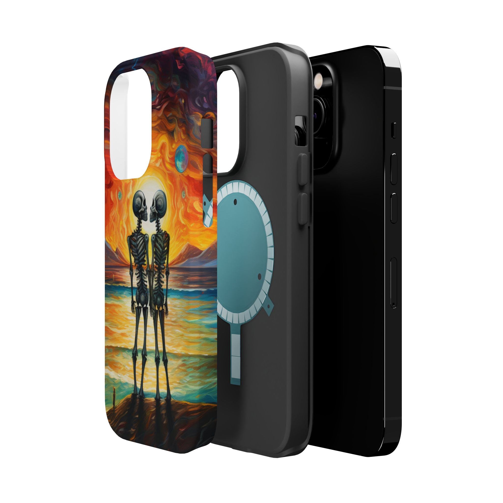 Skeleton Couple Sunset Phone Case | Magnetic Impact-Resistant Case