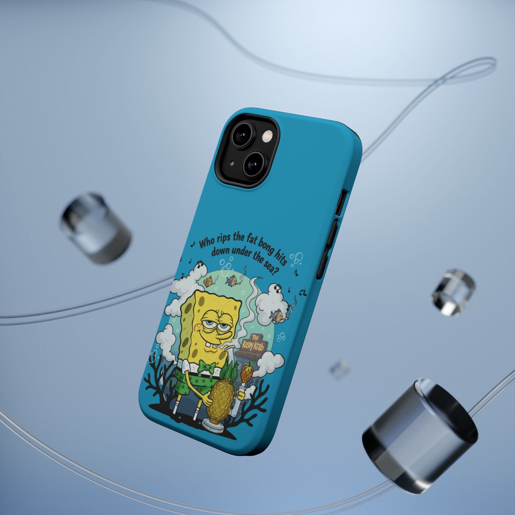 Cartoon Sponge Character with Surfboard & Beach Bong Art- Magnetic Impact-Resistant Phone Case for iPhone & Android
