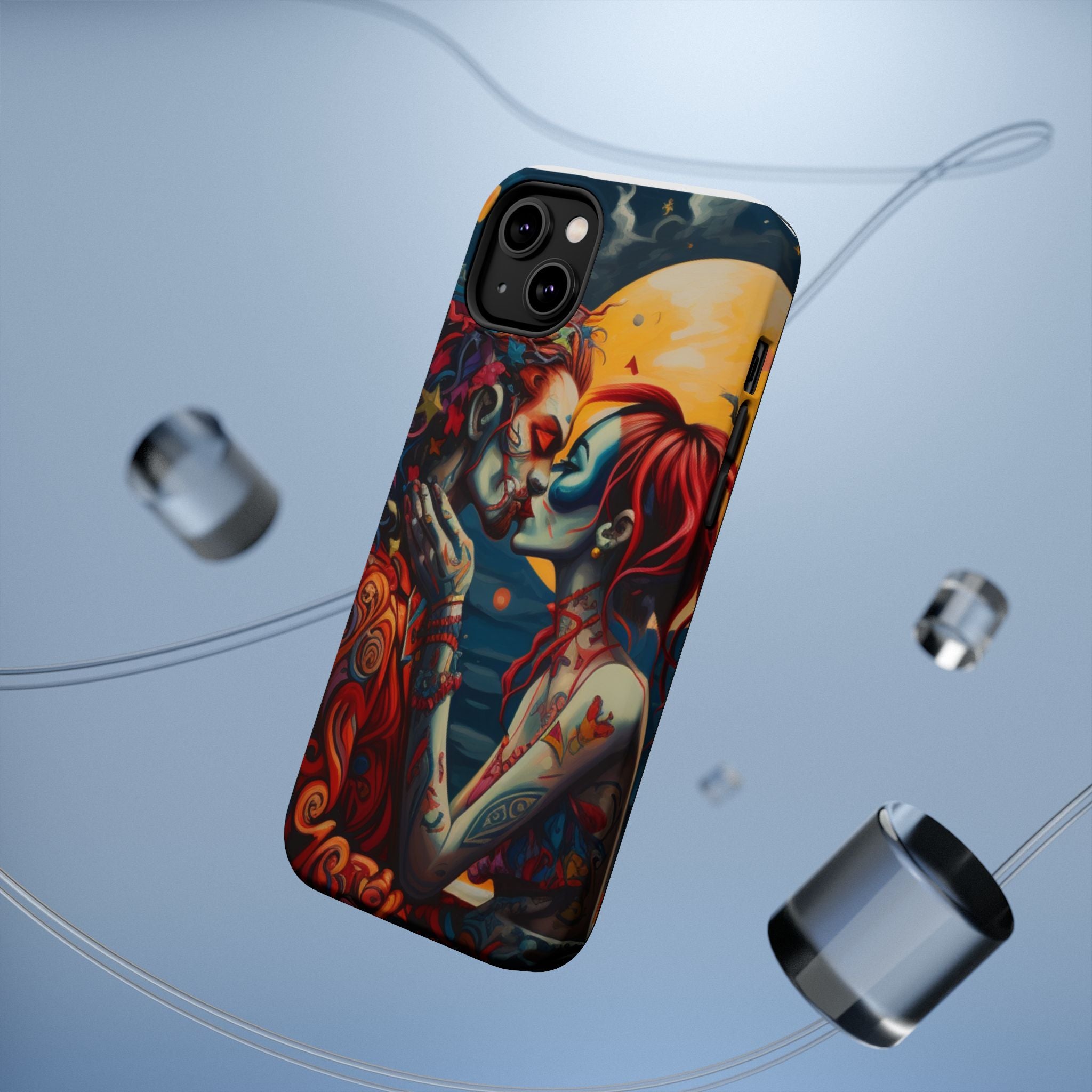 Day of the Dead Romantic Skull Couple Magnetic Impact-Resistant Phone Case for iPhone and Android