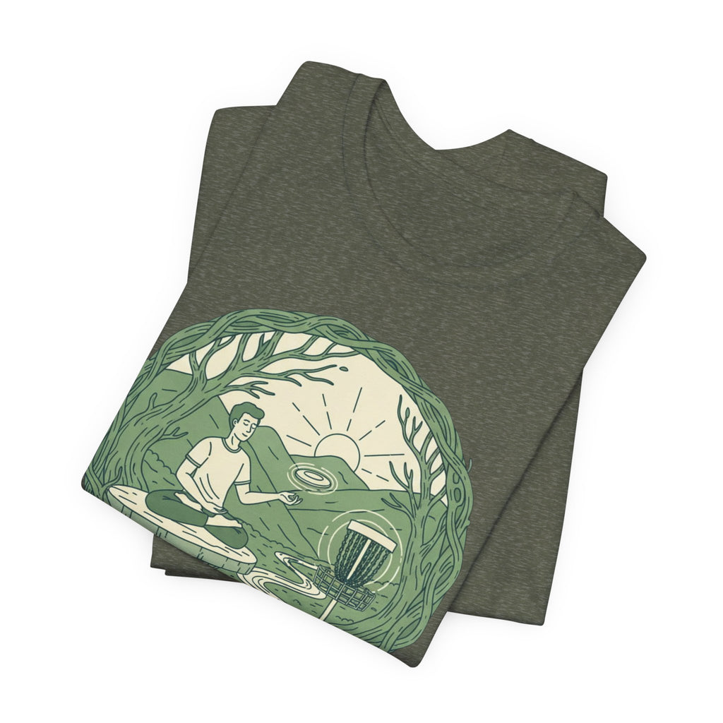 Zen Disc Golf Unisex Tee, Relaxed Fit T-Shirt for Nature Lovers, Gift for Mindfulness Practitioners, Bohemian Vibes, Stoner vibes