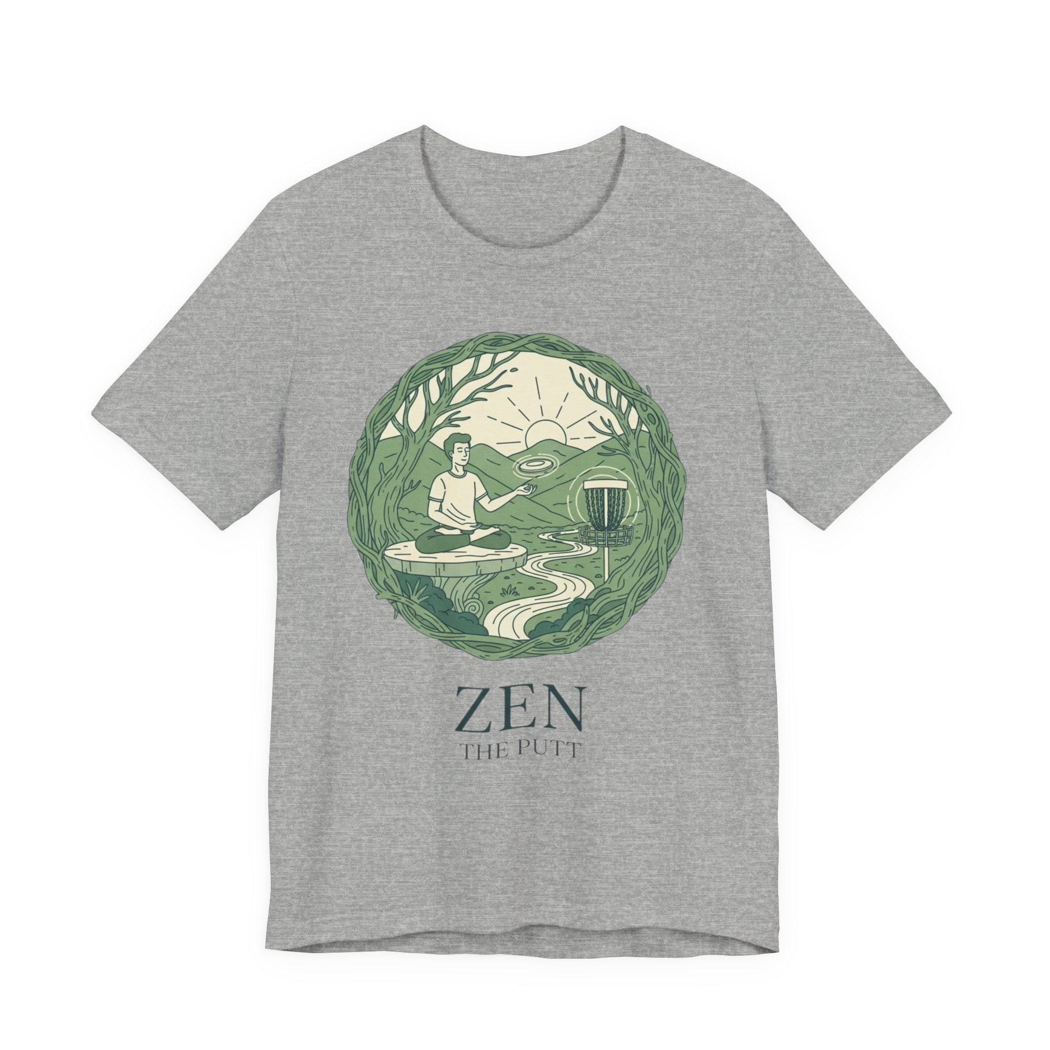 Zen Disc Golf Unisex Tee, Relaxed Fit T-Shirt for Nature Lovers, Gift for Mindfulness Practitioners, Bohemian Vibes, Stoner vibes