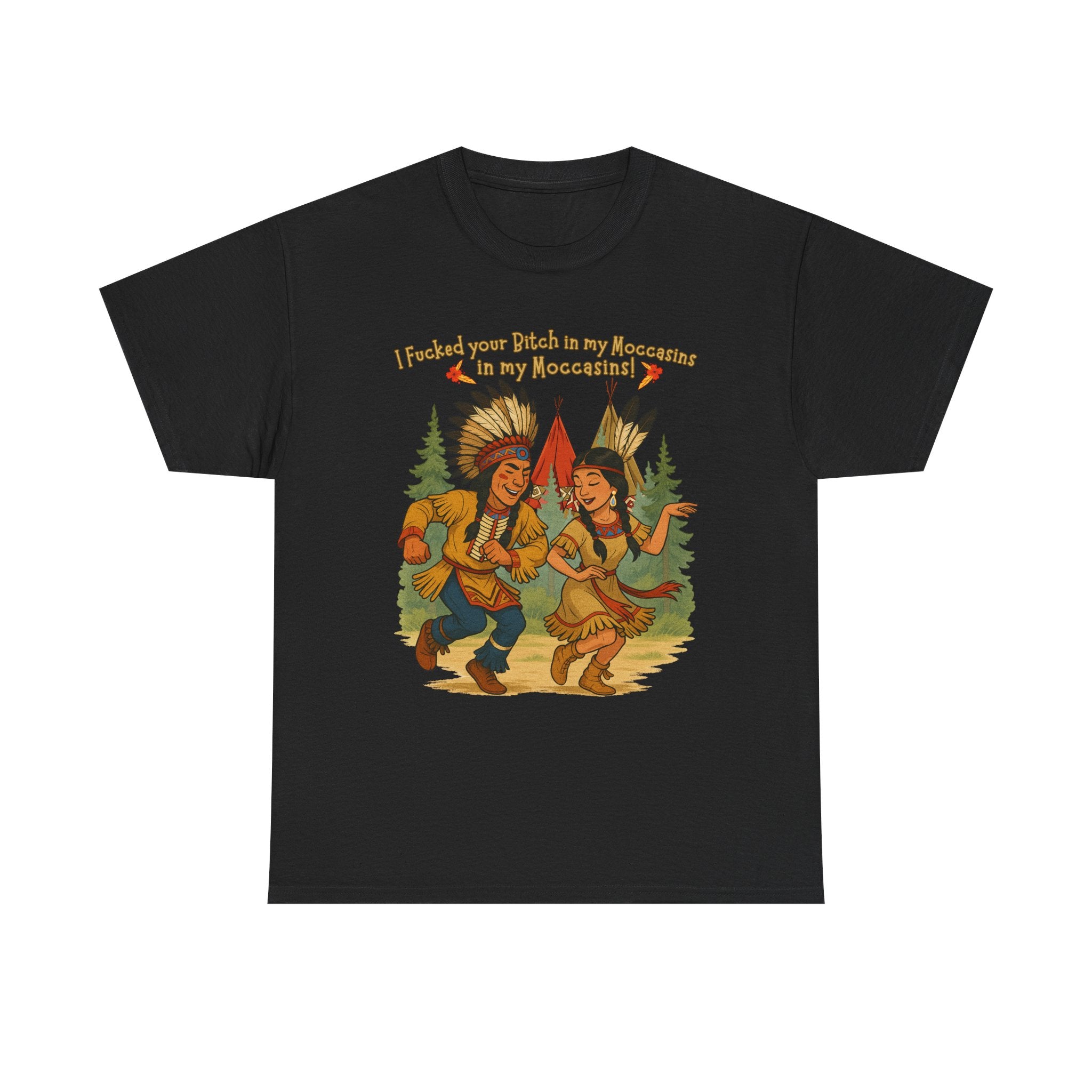 Vintage Native American Couple Dancing T-Shirt | Retro Campfire Illustration, Raunchy comedy IYKYK