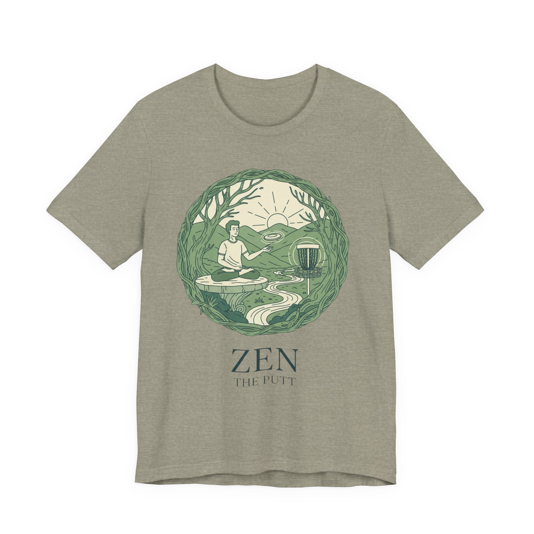 Zen Disc Golf Unisex Tee, Relaxed Fit T-Shirt for Nature Lovers, Gift for Mindfulness Practitioners, Bohemian Vibes, Stoner vibes