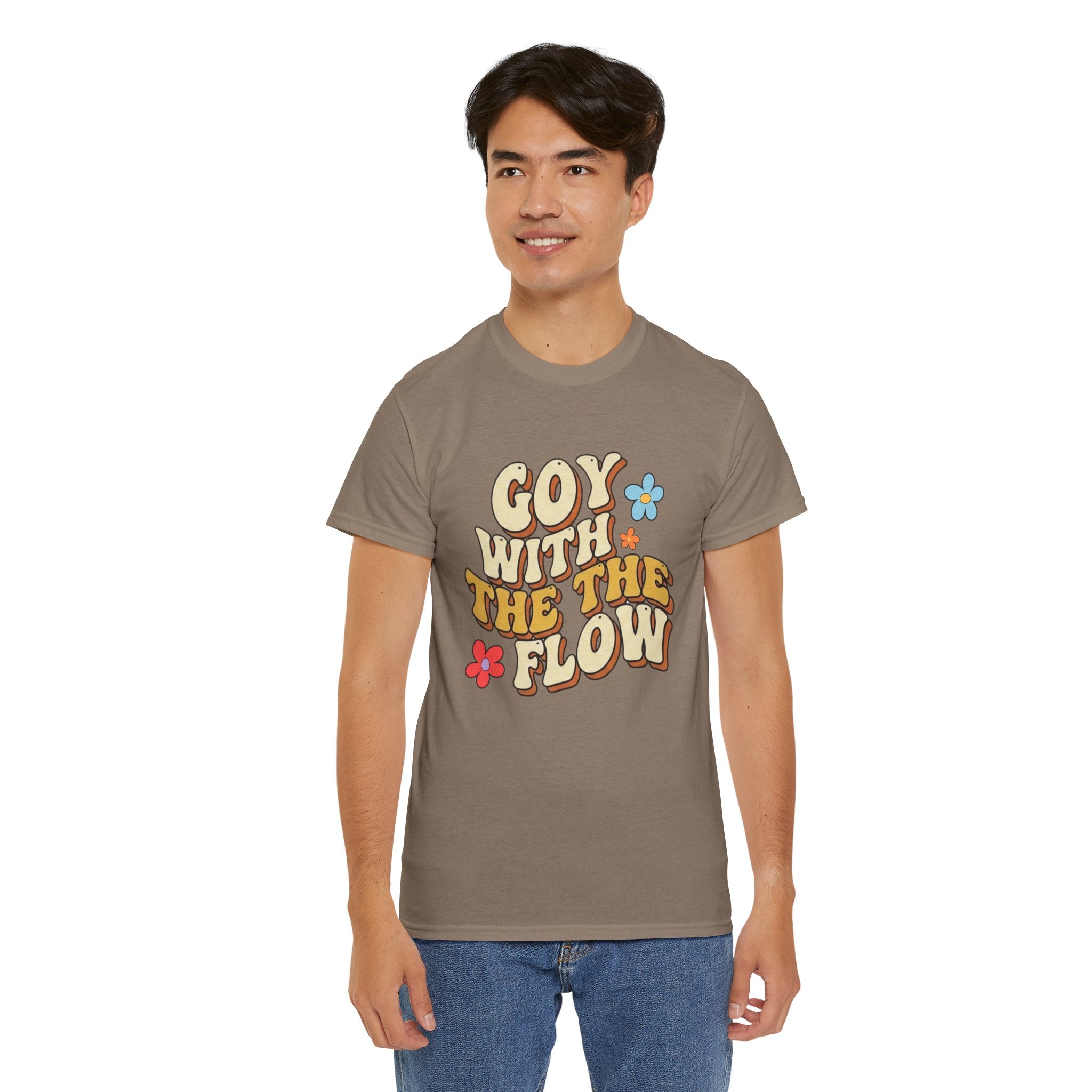 Goy With The Flow--Retro Flower Graphic Tee