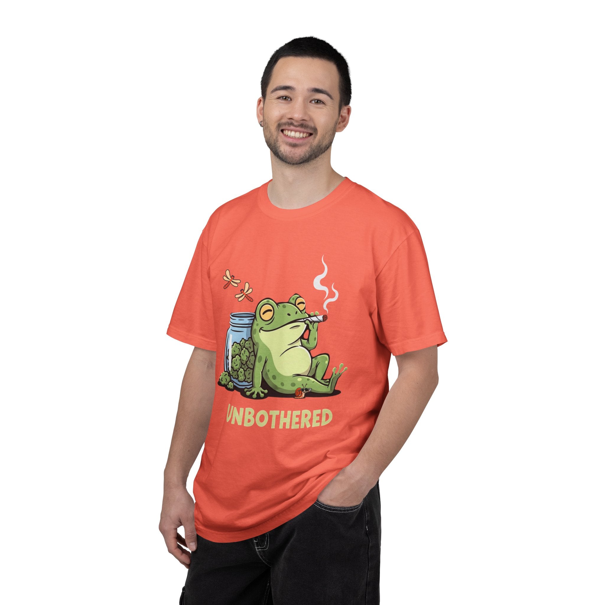Unbothered Smoking Frog T-shirt | Relaxed Stoner Frog Graphic Tee