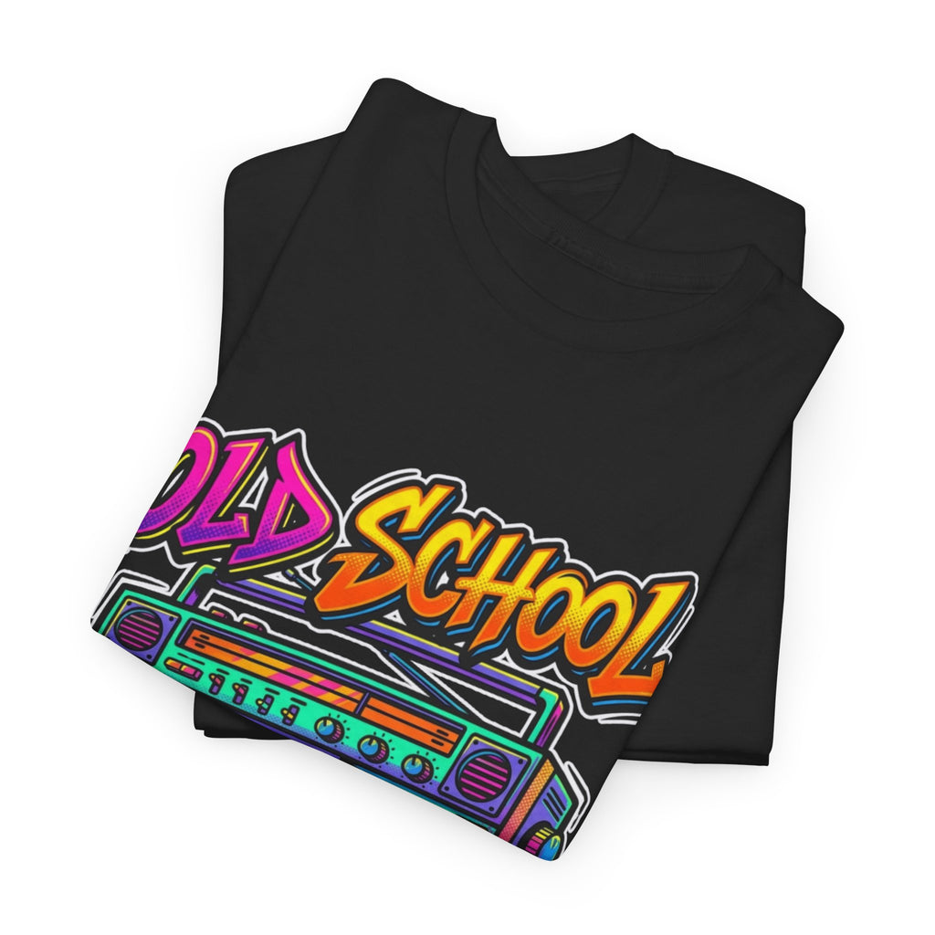 Old School Boombox Tee — Retro 80s Vintage Radio Graphic T-Shirt
