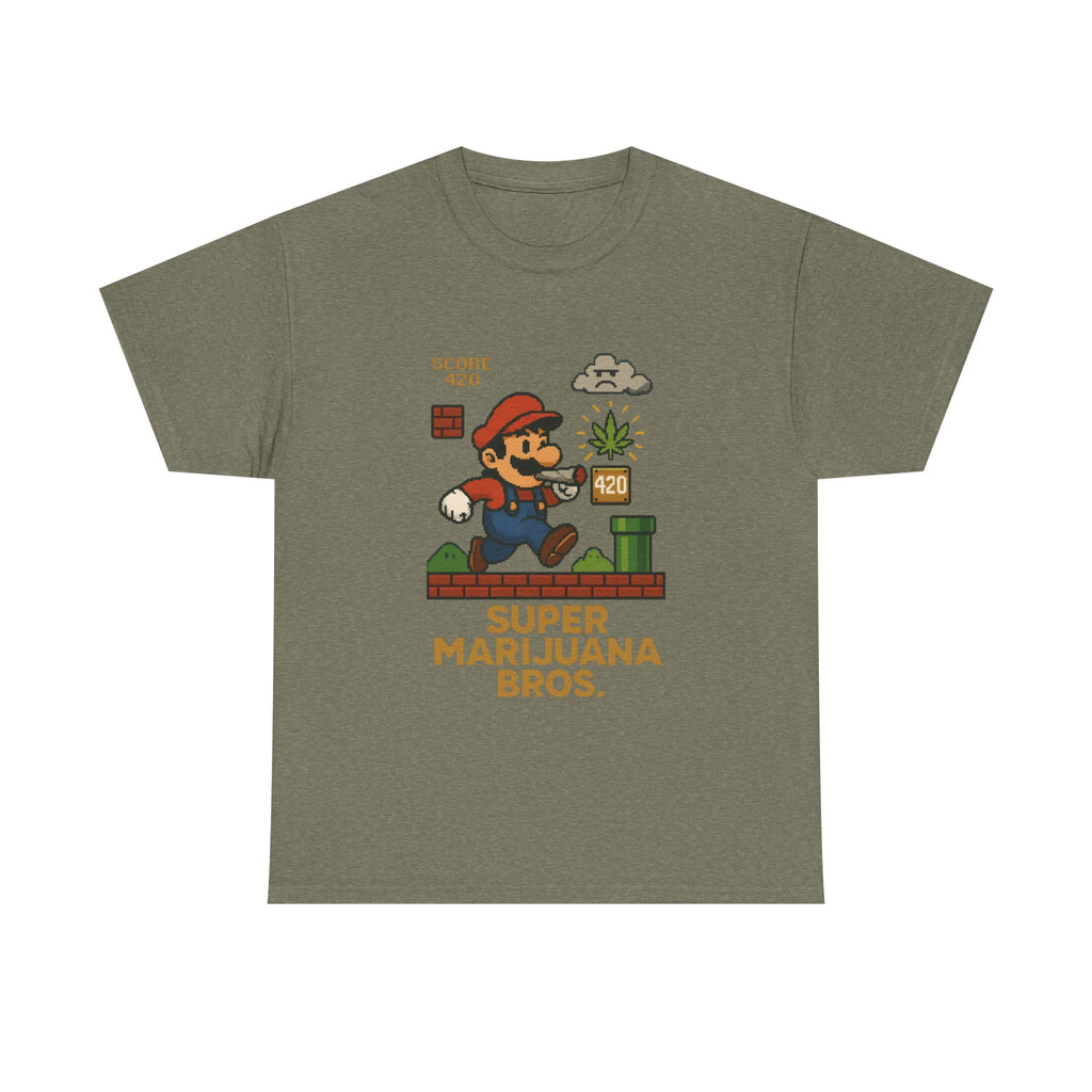 Super Herb Bros Graphic Tee | Retro Pixel Stoner Gaming Shirt